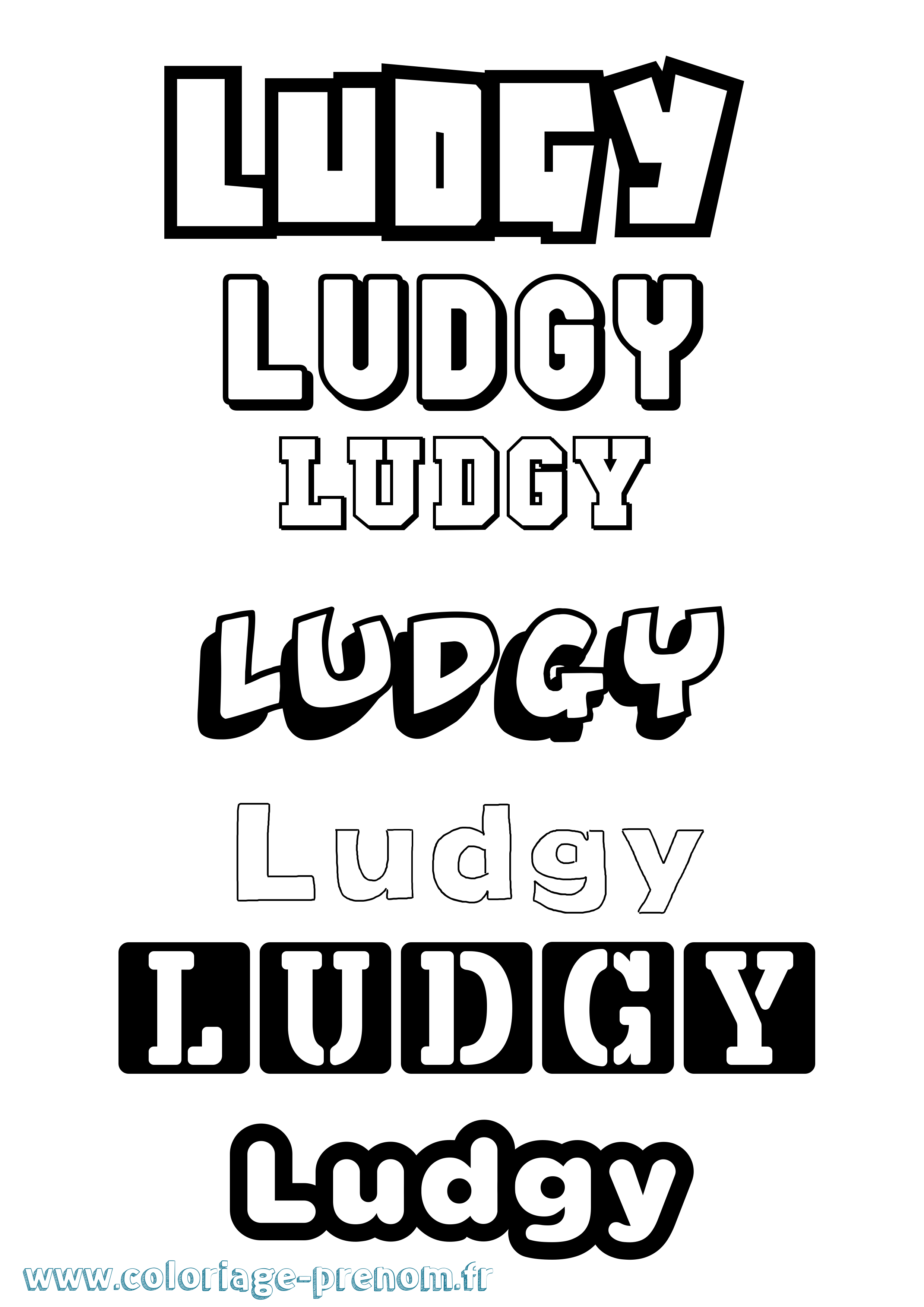 Coloriage Ludgy Simple Coloriage prénom Ludgy Simple