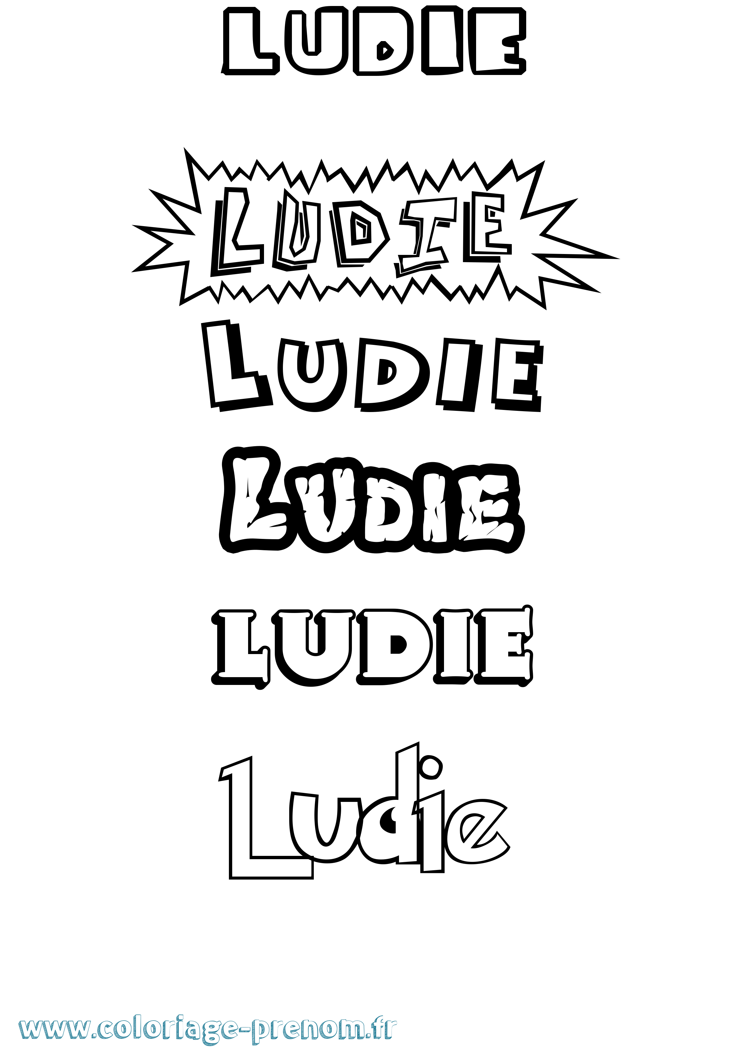 Coloriage Ludie Dessin Animé Coloriage prénom Ludie Dessin Animé