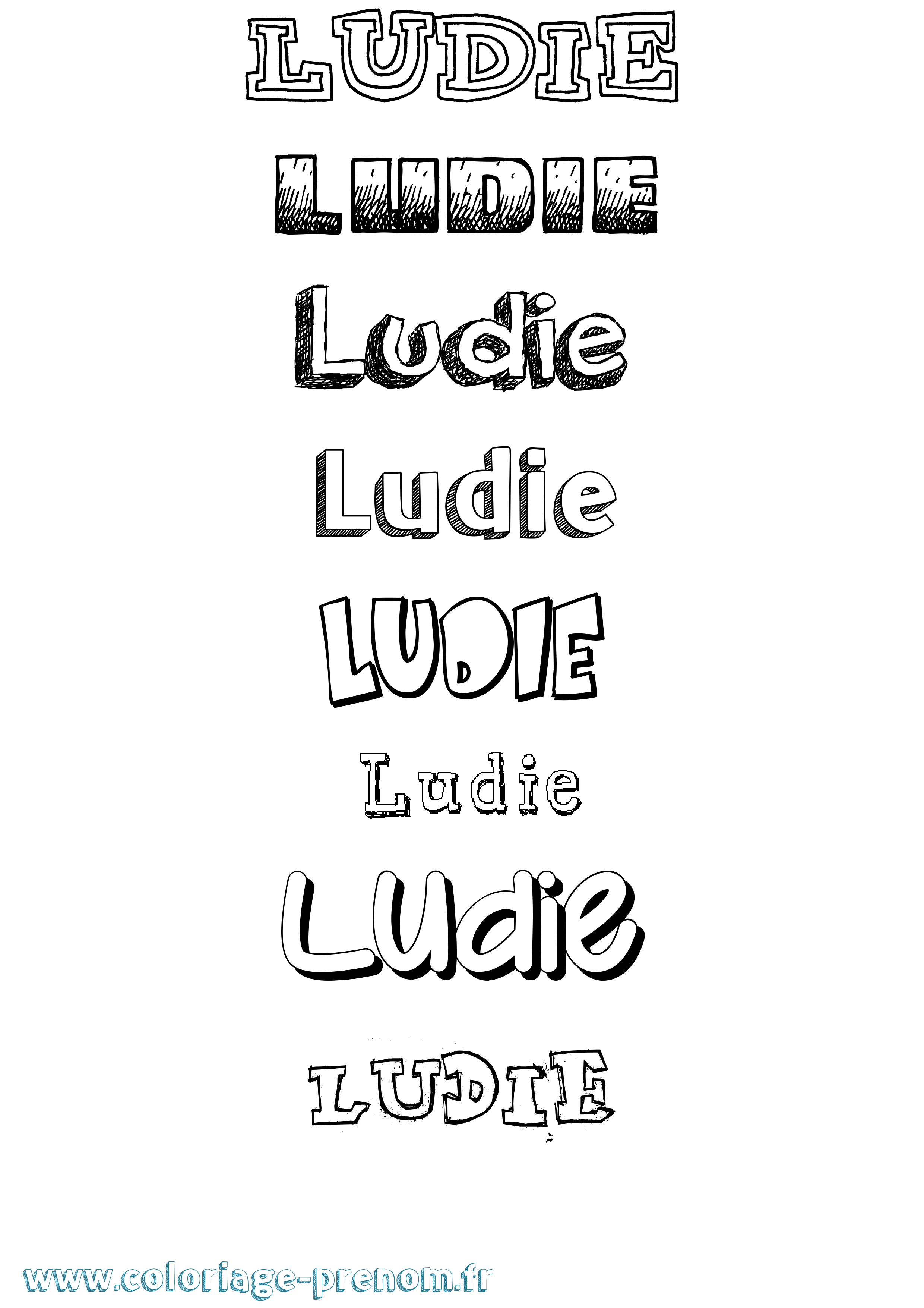 Coloriage Ludie Dessiné Coloriage prénom Ludie Dessiné