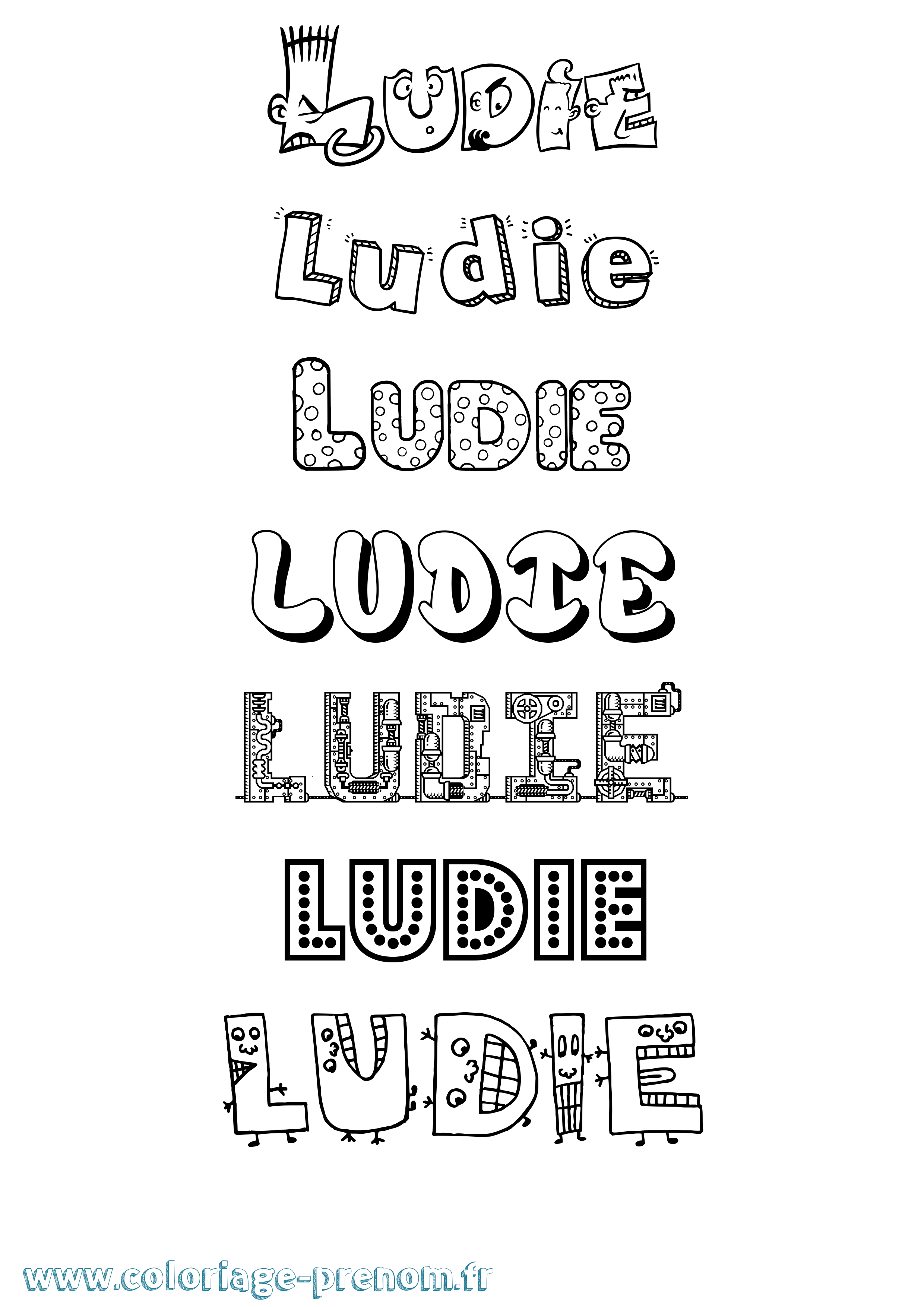 Coloriage Ludie Fun Coloriage prénom Ludie Fun