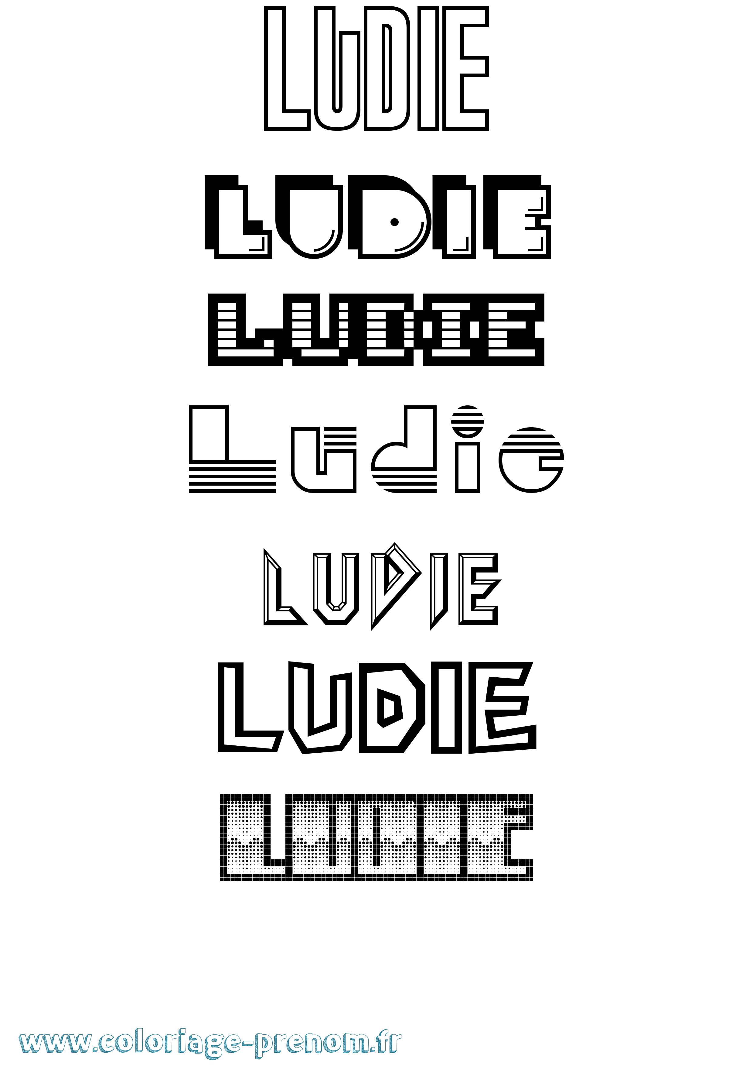 Coloriage Ludie Jeux Vidéos Coloriage prénom Ludie Jeux Vidéos