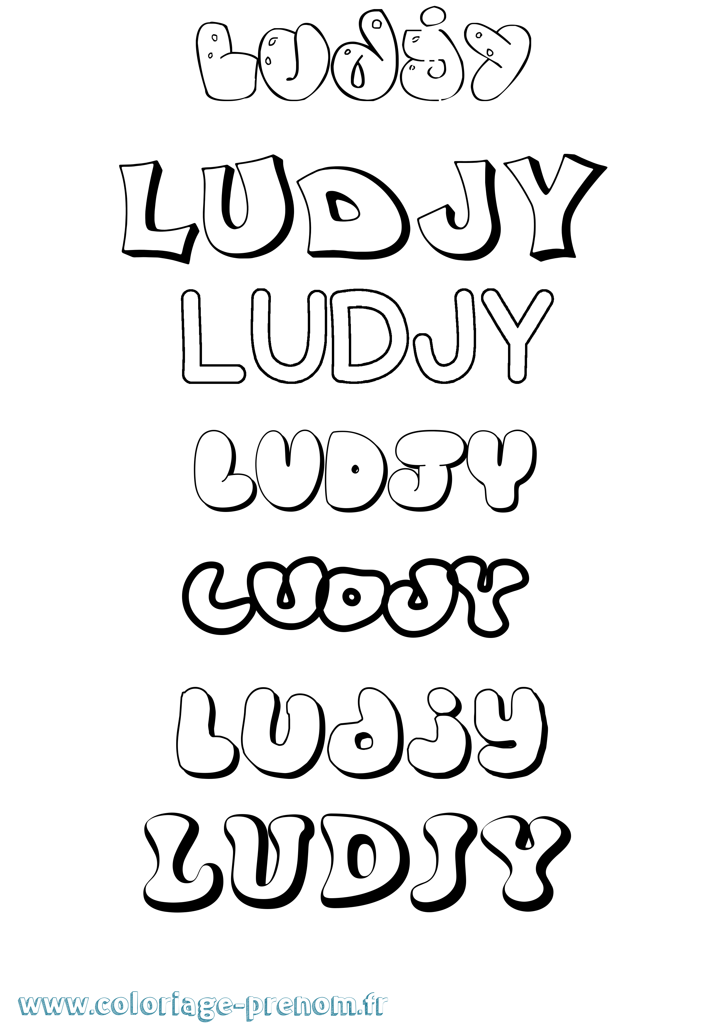 Coloriage Ludjy Bubble Coloriage prénom Ludjy Bubble