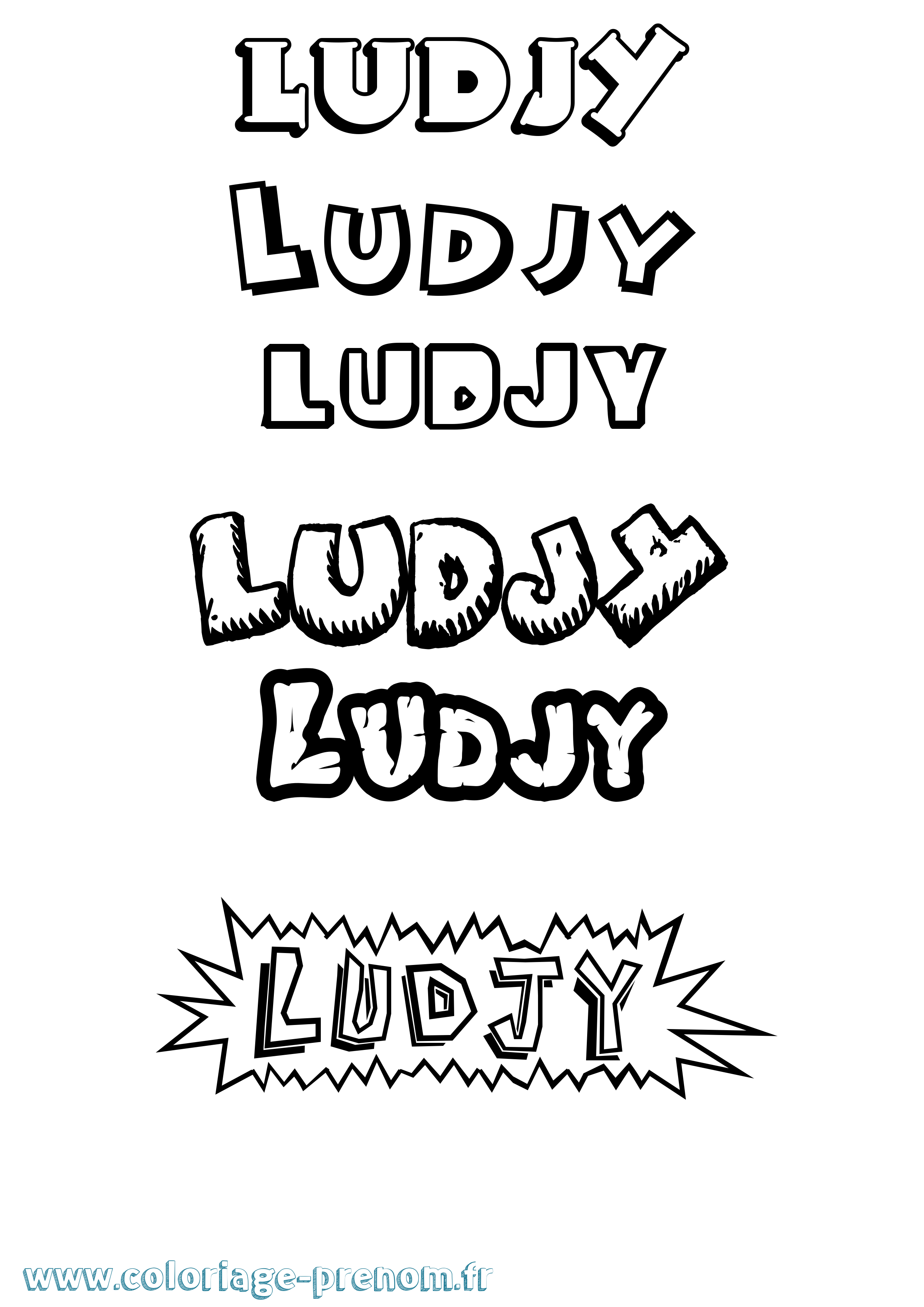 Coloriage Ludjy Dessin Animé Coloriage prénom Ludjy Dessin Animé