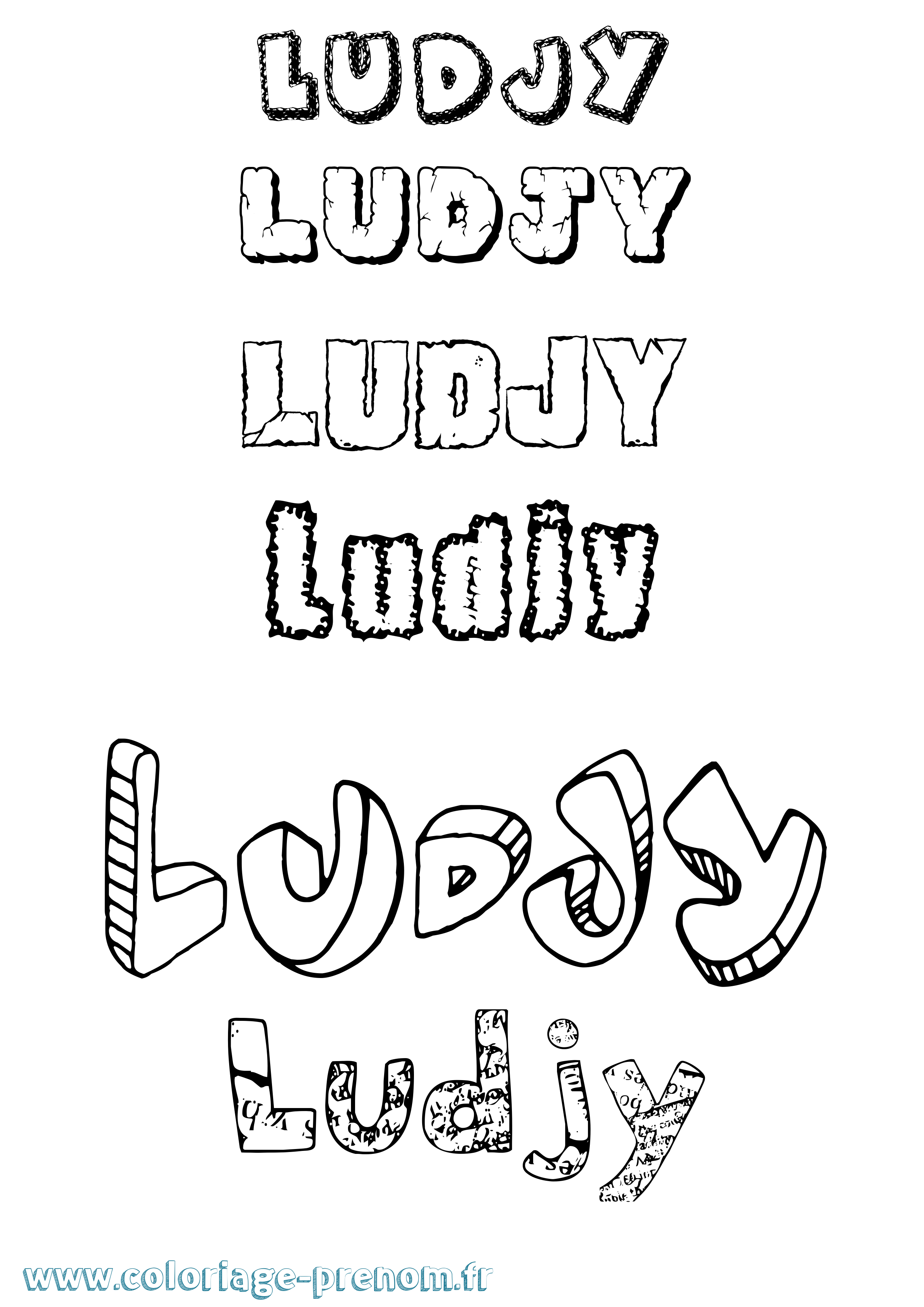 Coloriage Ludjy Destructuré Coloriage prénom Ludjy Destructuré
