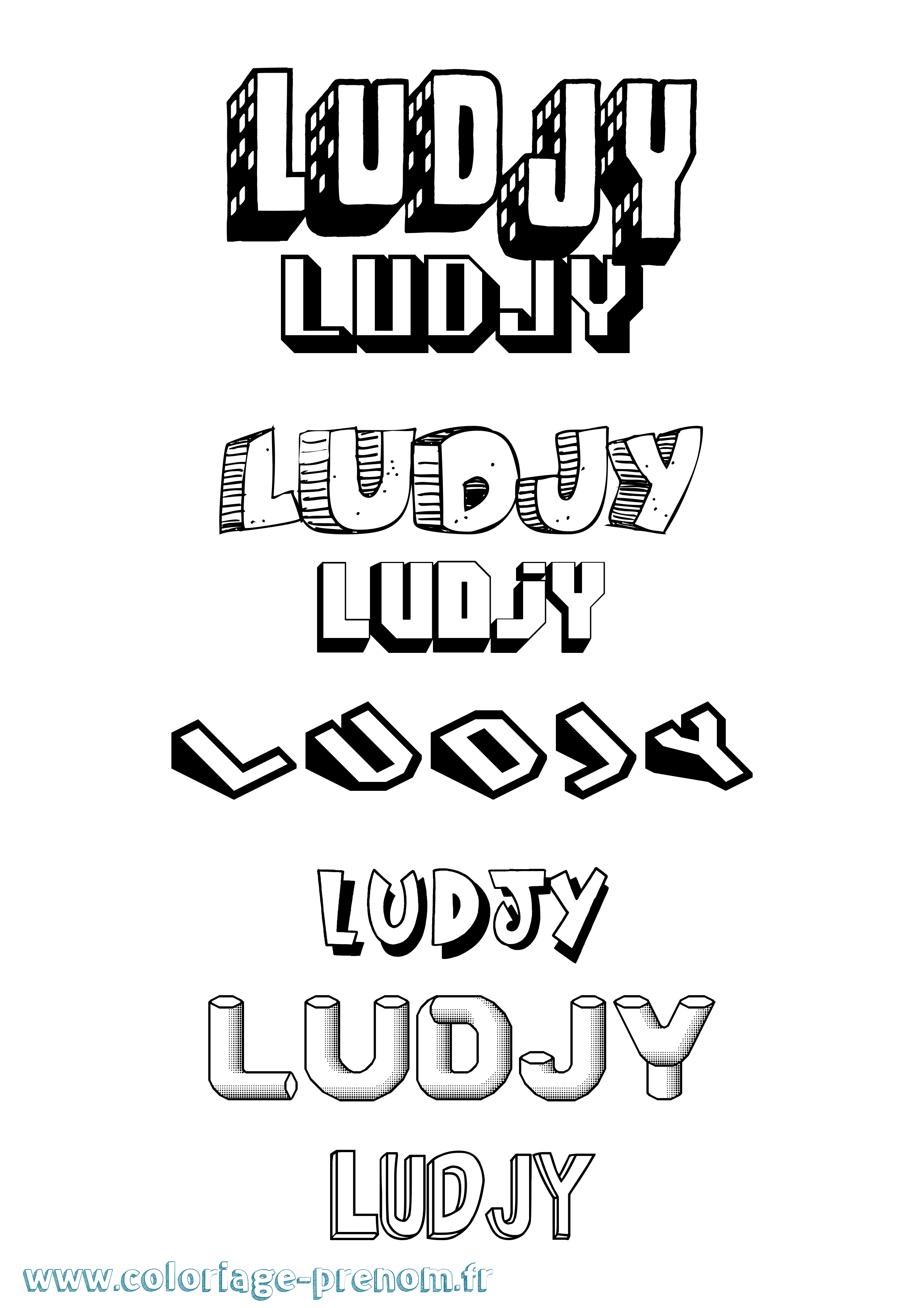 Coloriage Ludjy Effet 3D Coloriage prénom Ludjy Effet 3D