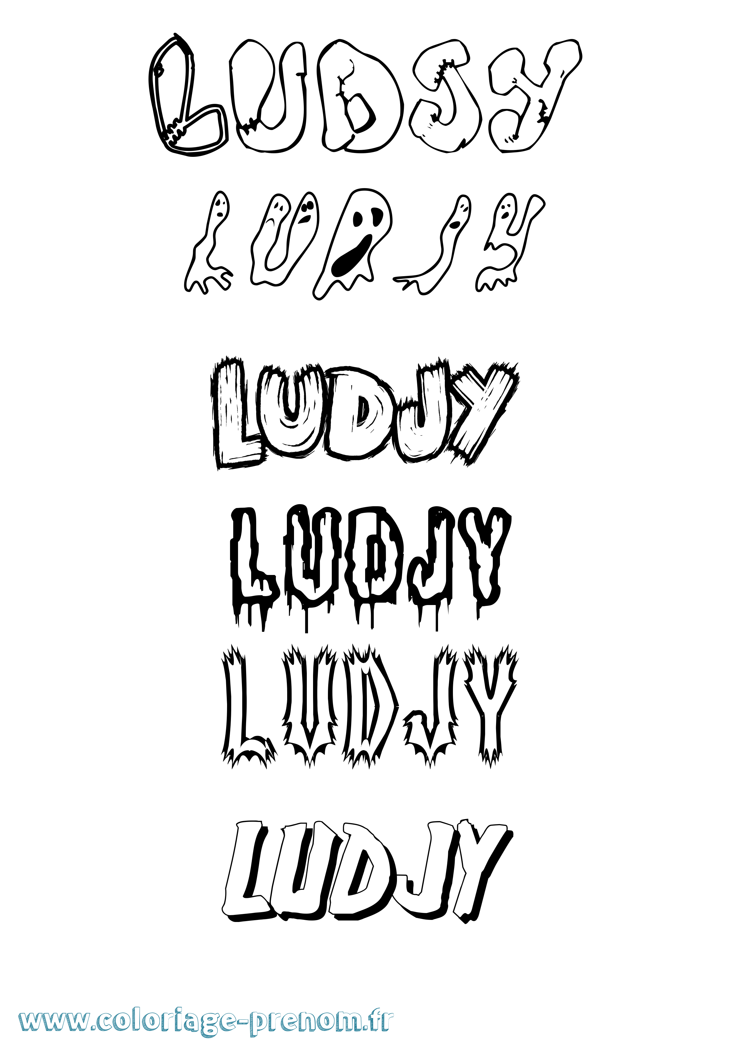 Coloriage Ludjy Frisson Coloriage prénom Ludjy Frisson