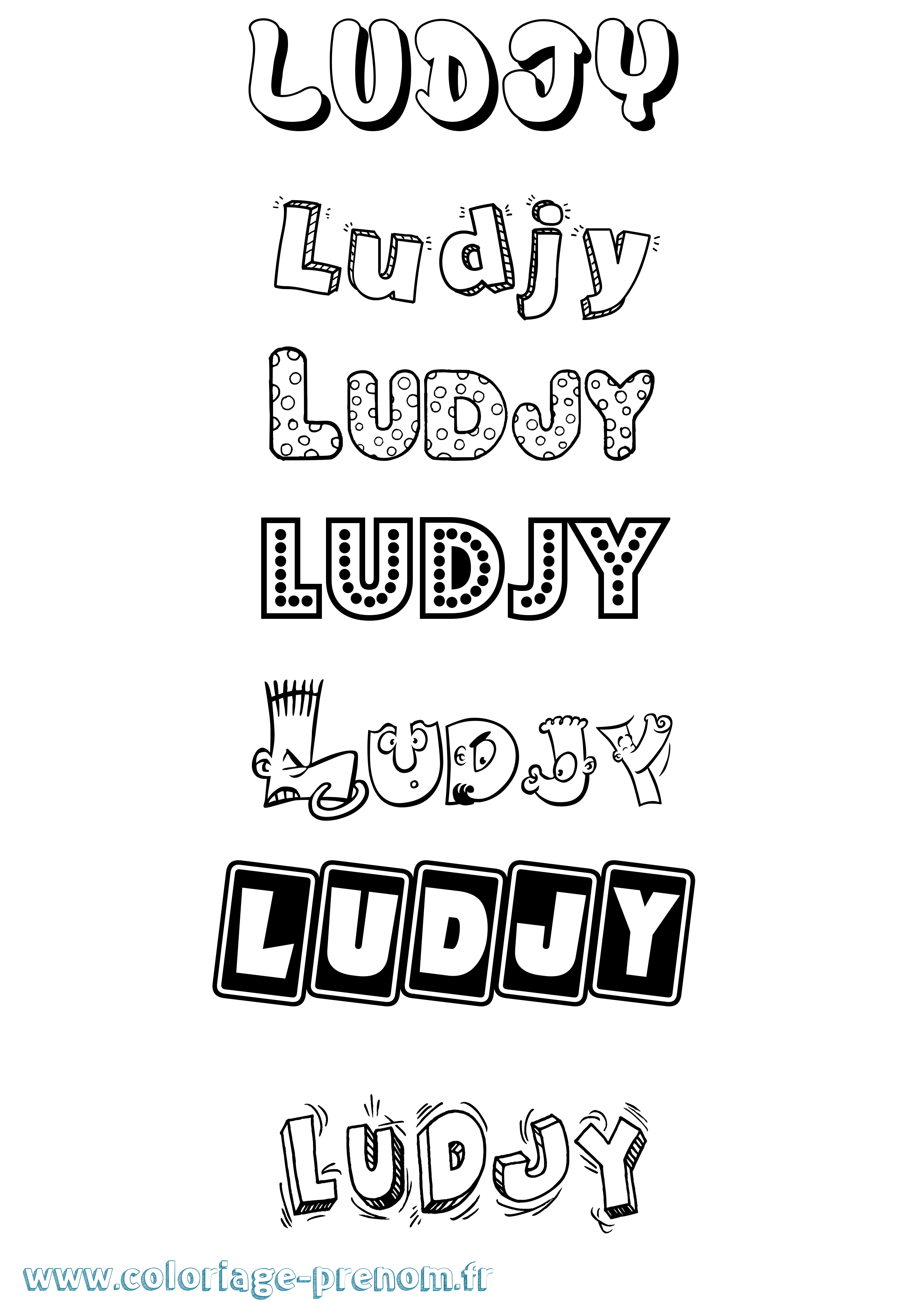 Coloriage Ludjy Fun Coloriage prénom Ludjy Fun