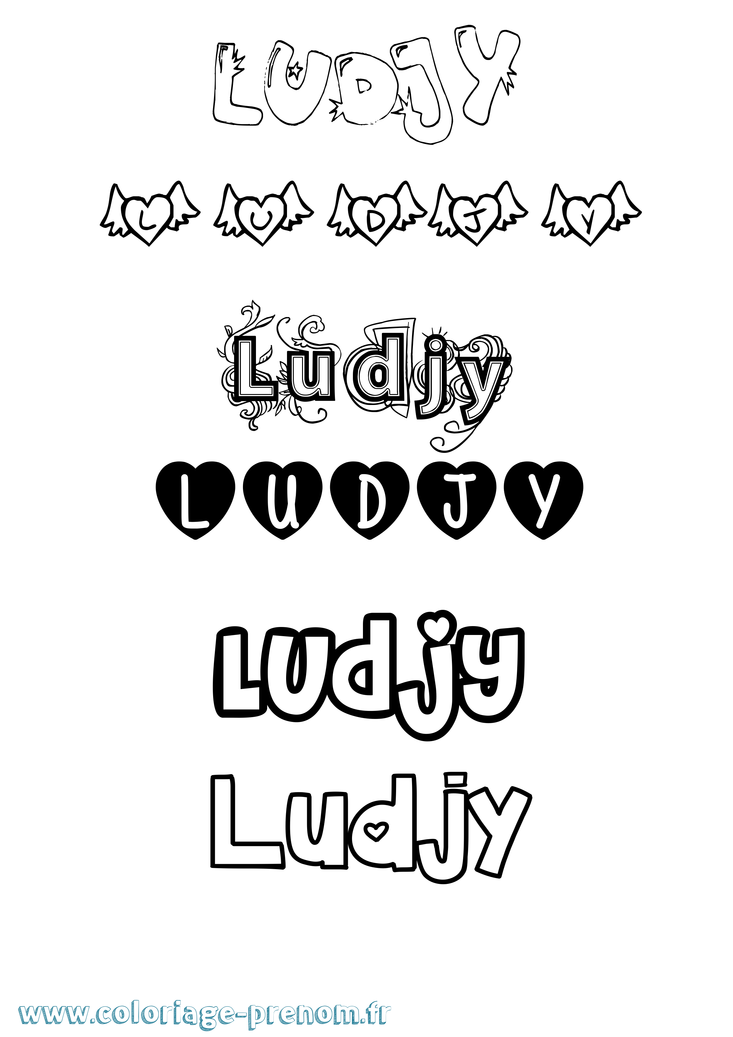 Coloriage Ludjy Girly Coloriage prénom Ludjy Girly