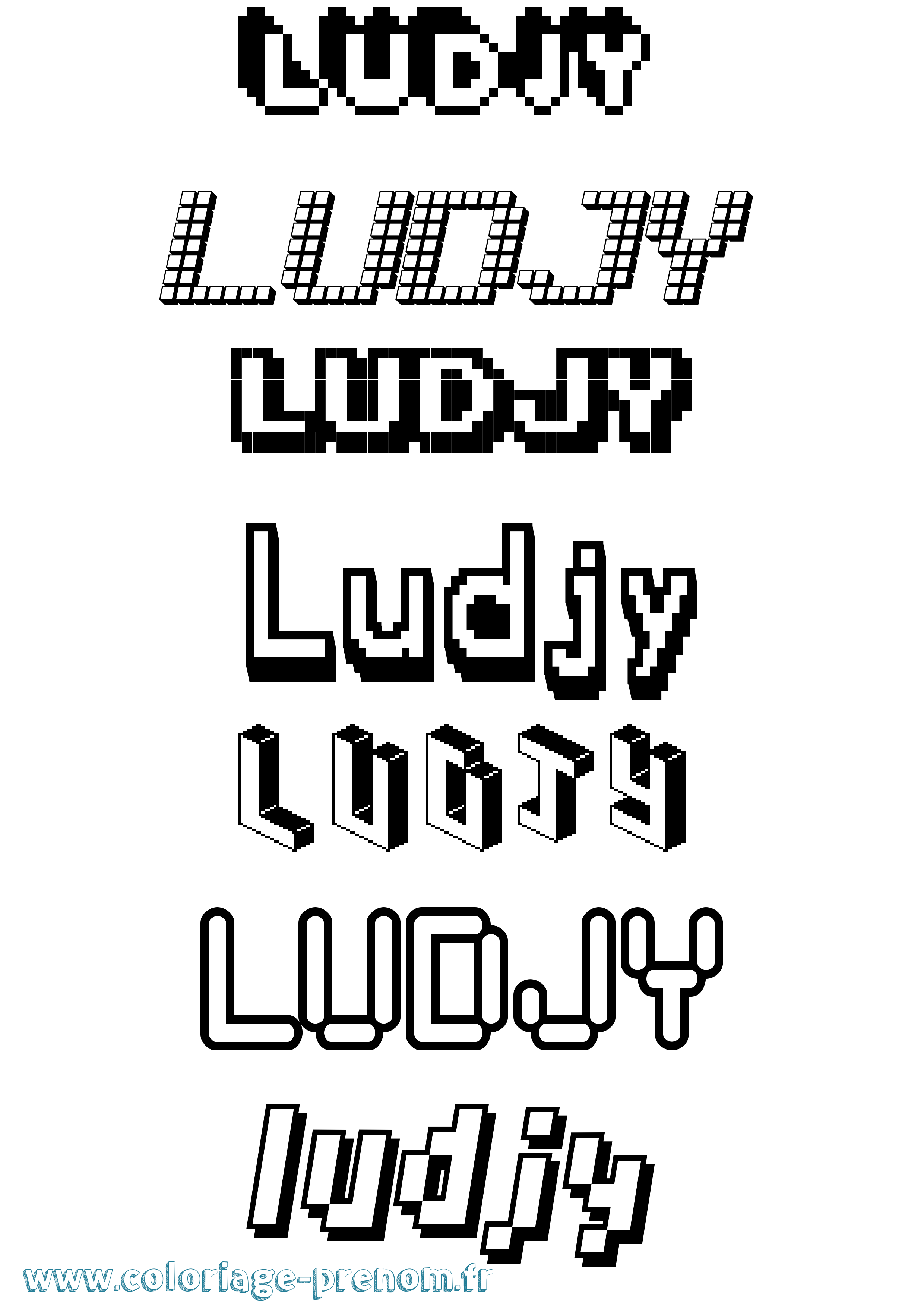 Coloriage Ludjy Pixel Coloriage prénom Ludjy Pixel