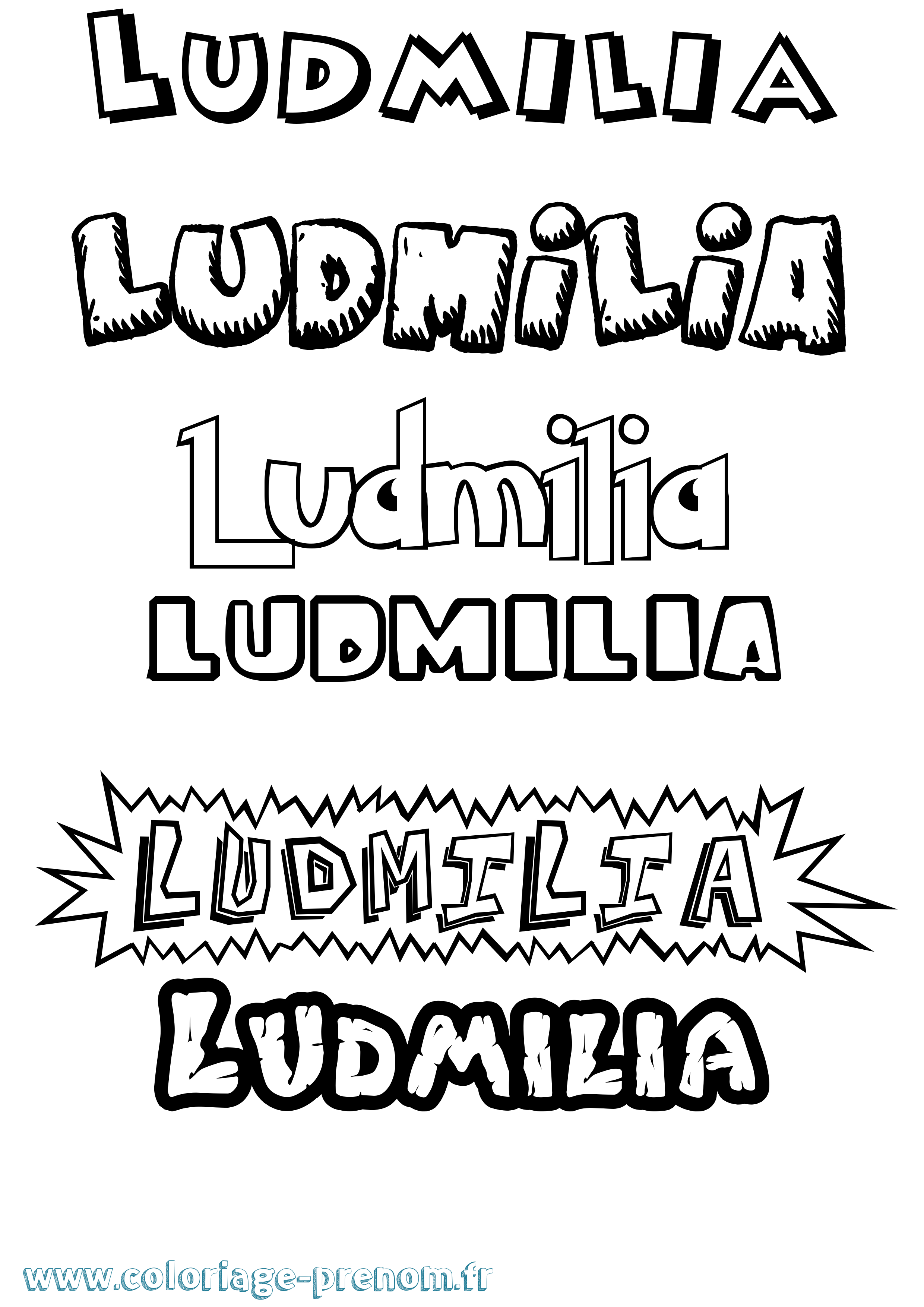 Coloriage Ludmilia Dessin Animé Coloriage prénom Ludmilia Dessin Animé