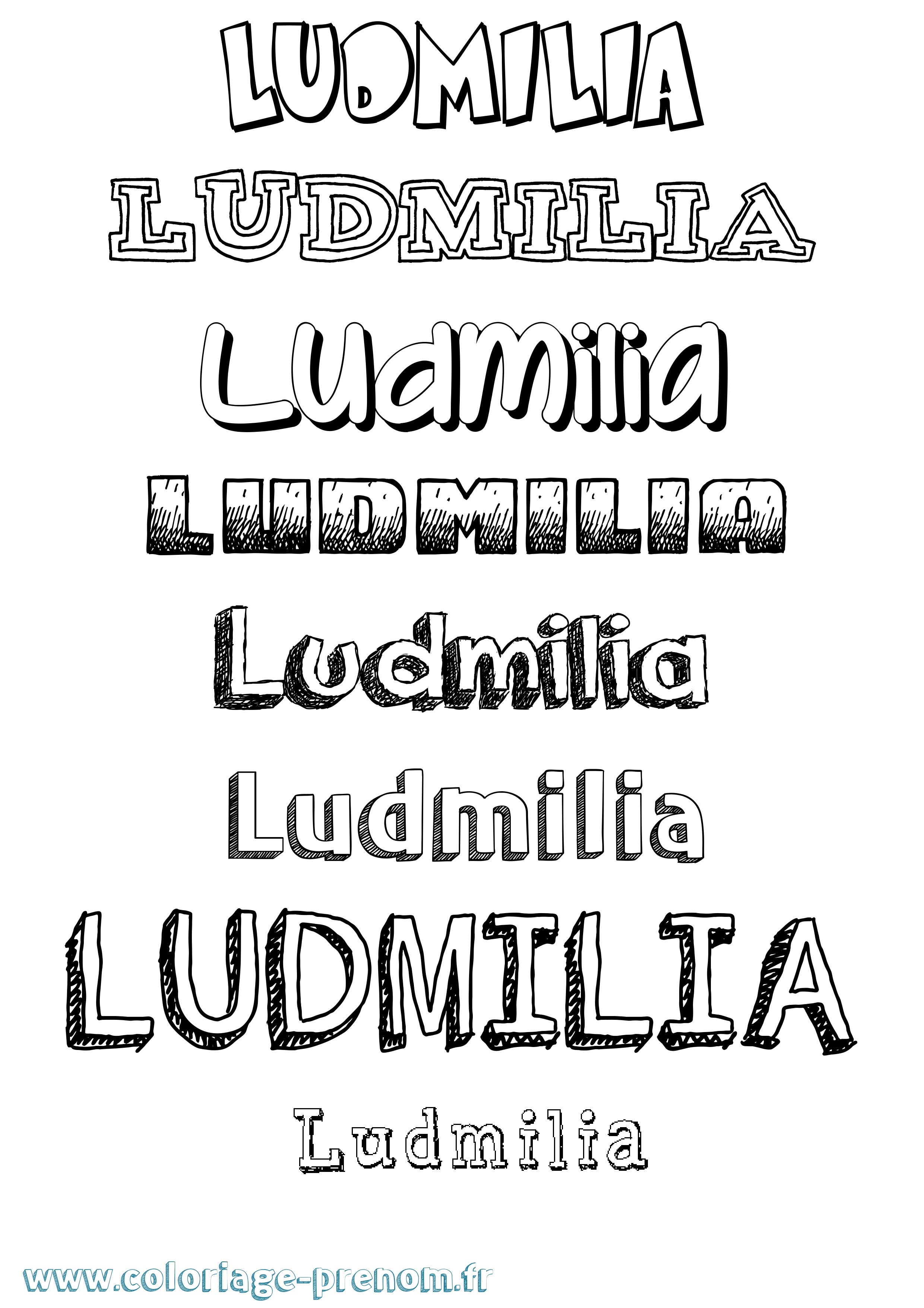 Coloriage Ludmilia Dessiné Coloriage prénom Ludmilia Dessiné