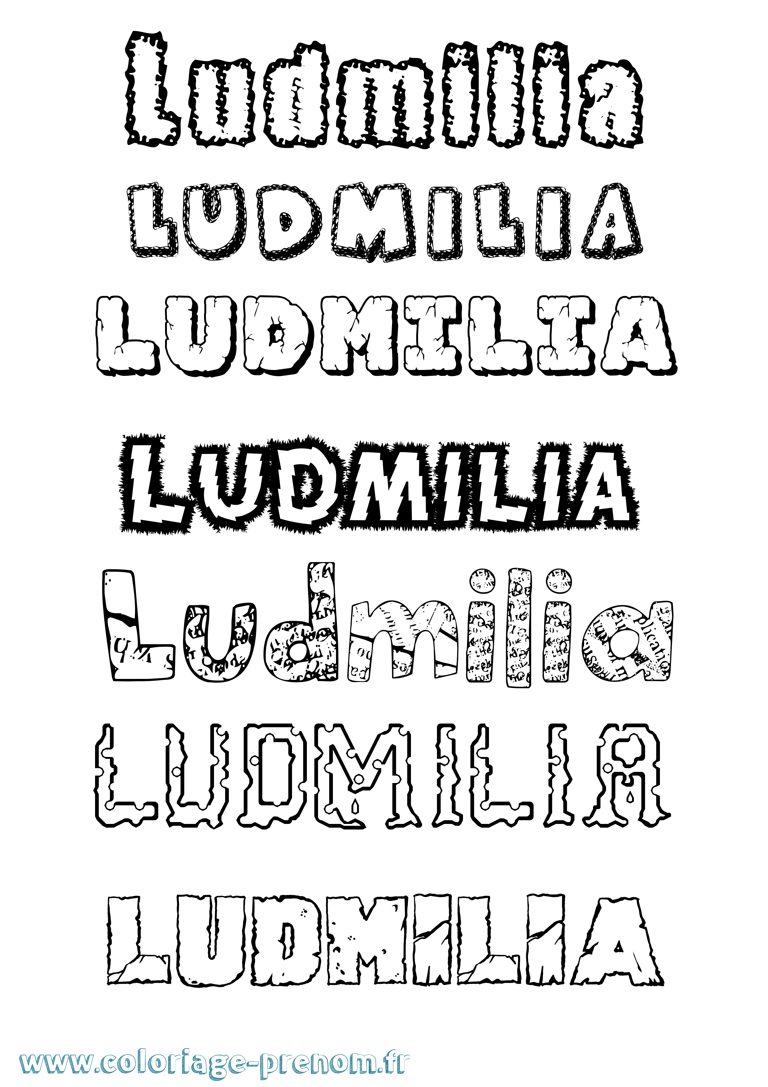 Coloriage Ludmilia Destructuré Coloriage prénom Ludmilia Destructuré
