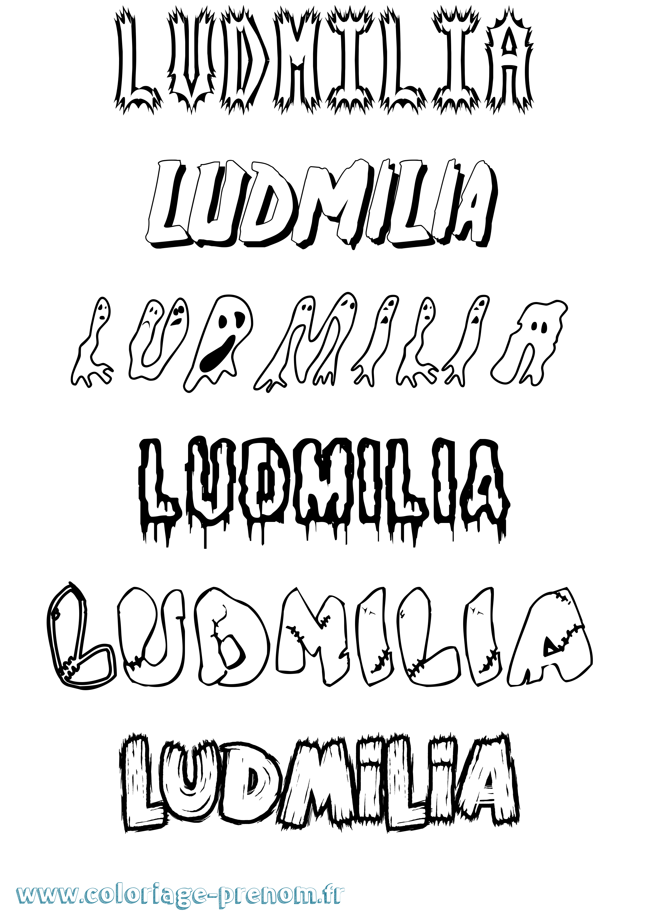 Coloriage Ludmilia Frisson Coloriage prénom Ludmilia Frisson