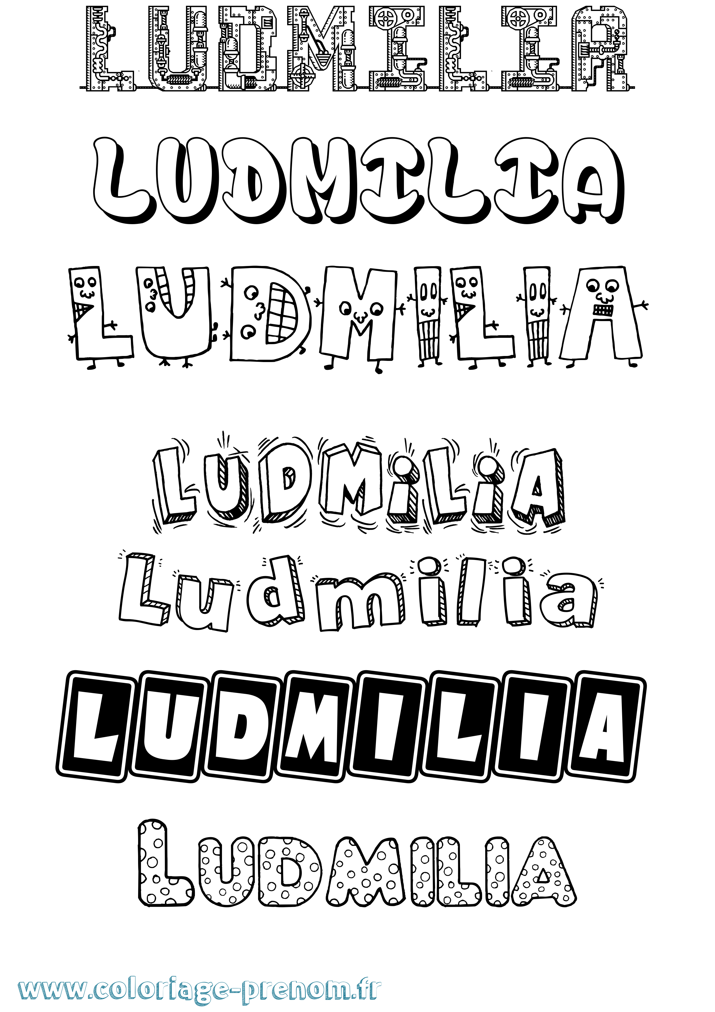 Coloriage Ludmilia Fun Coloriage prénom Ludmilia Fun