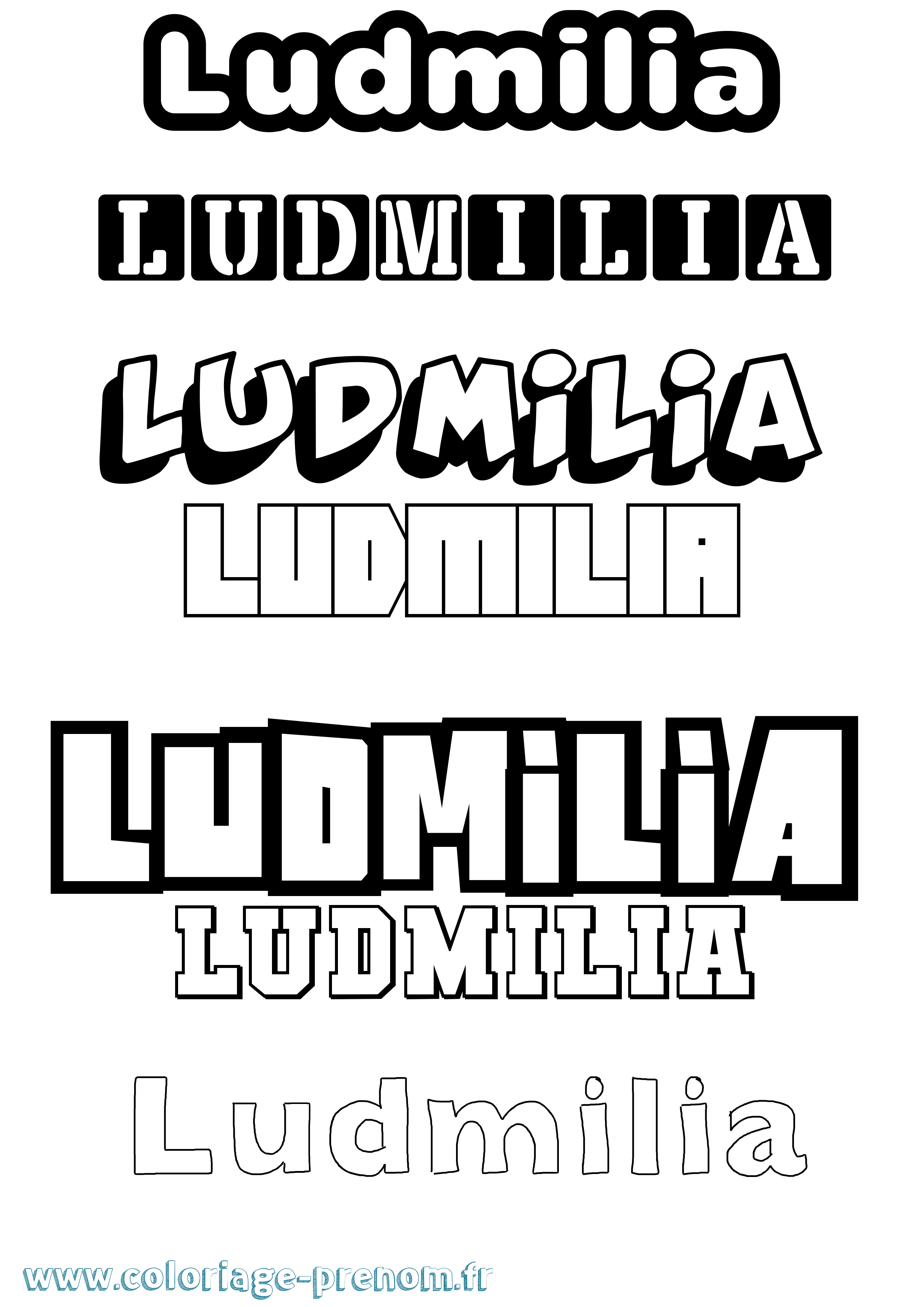Coloriage Ludmilia Simple Coloriage prénom Ludmilia Simple