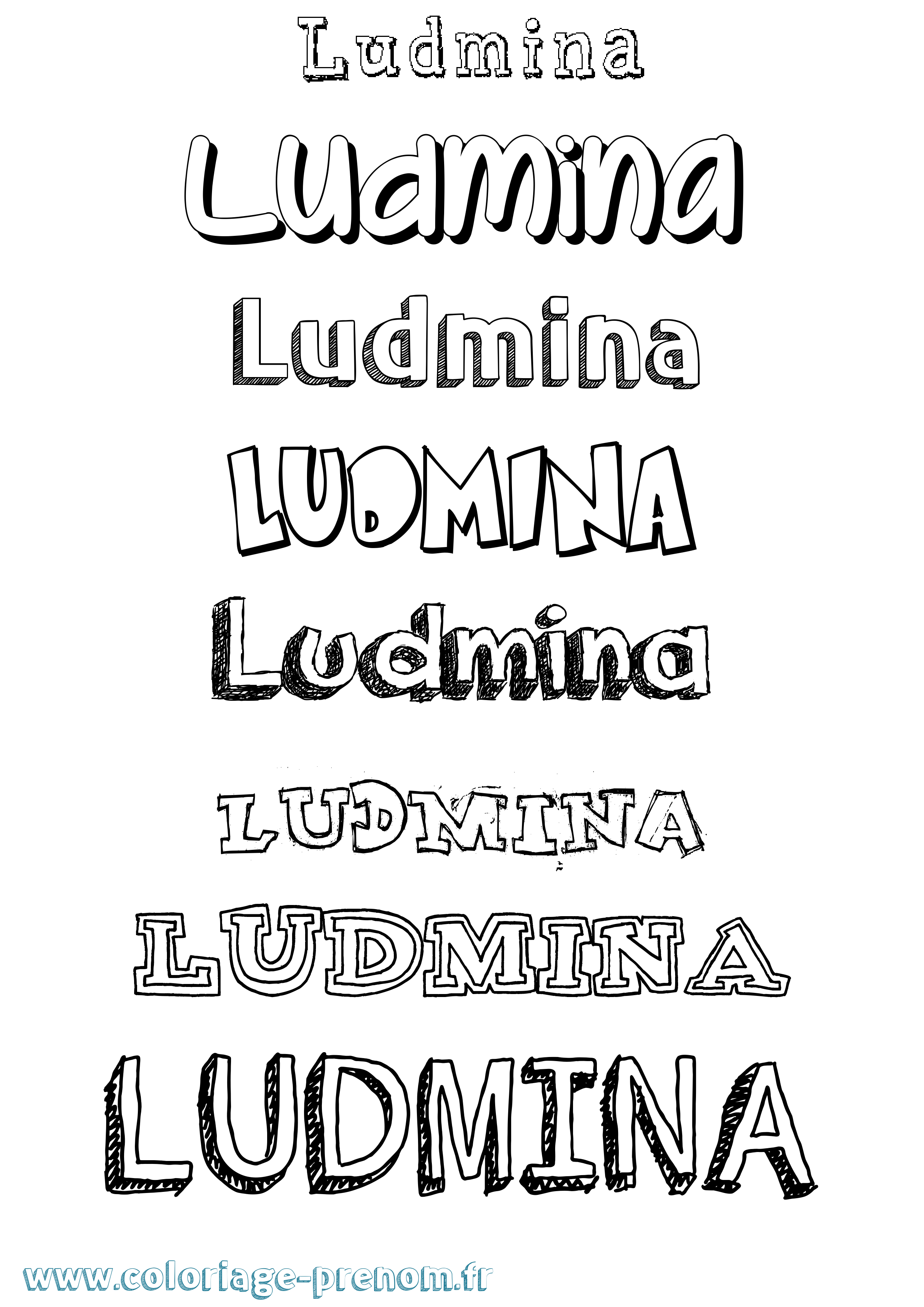 Coloriage Ludmina Dessiné Coloriage prénom Ludmina Dessiné