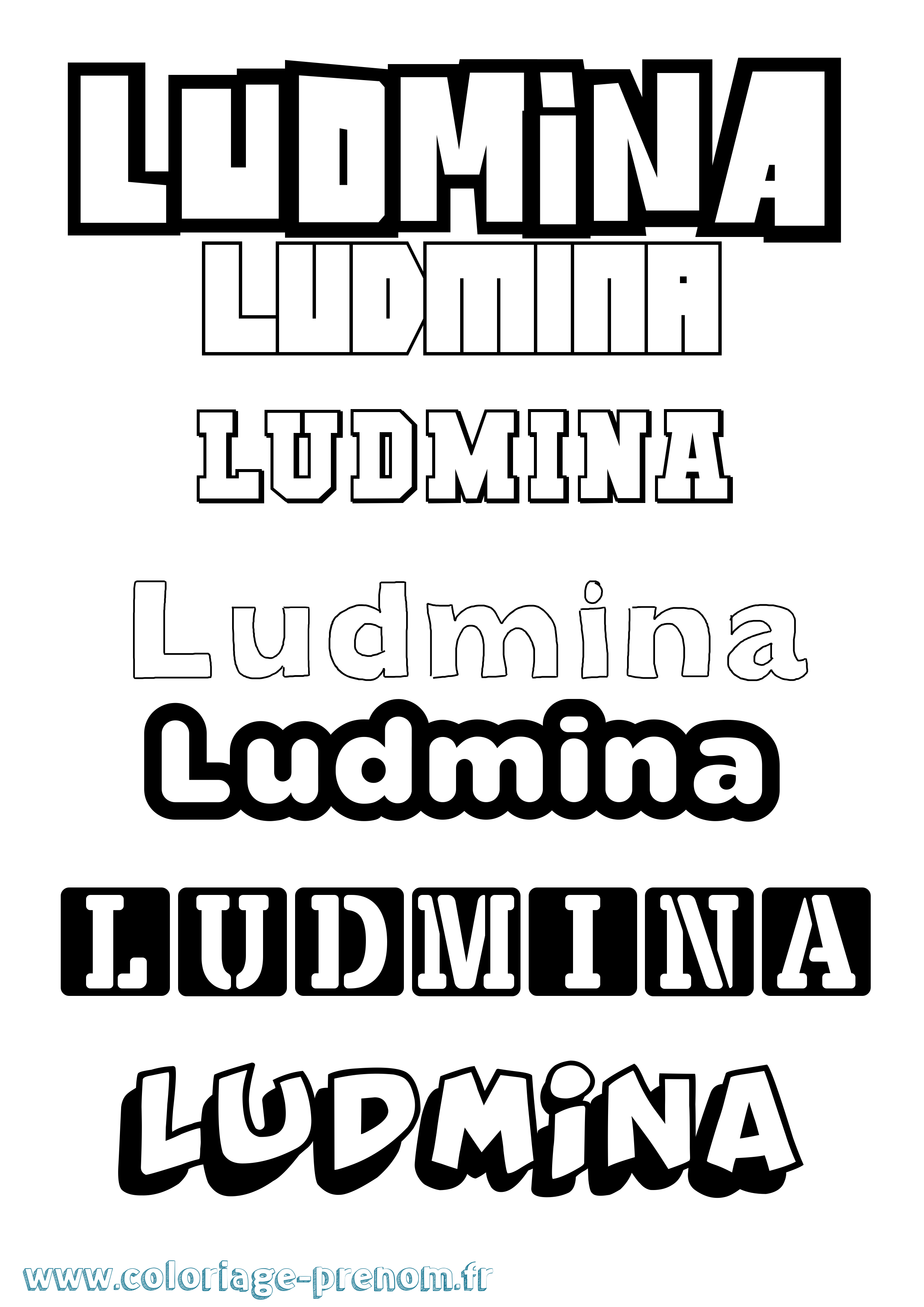 Coloriage Ludmina Simple Coloriage prénom Ludmina Simple