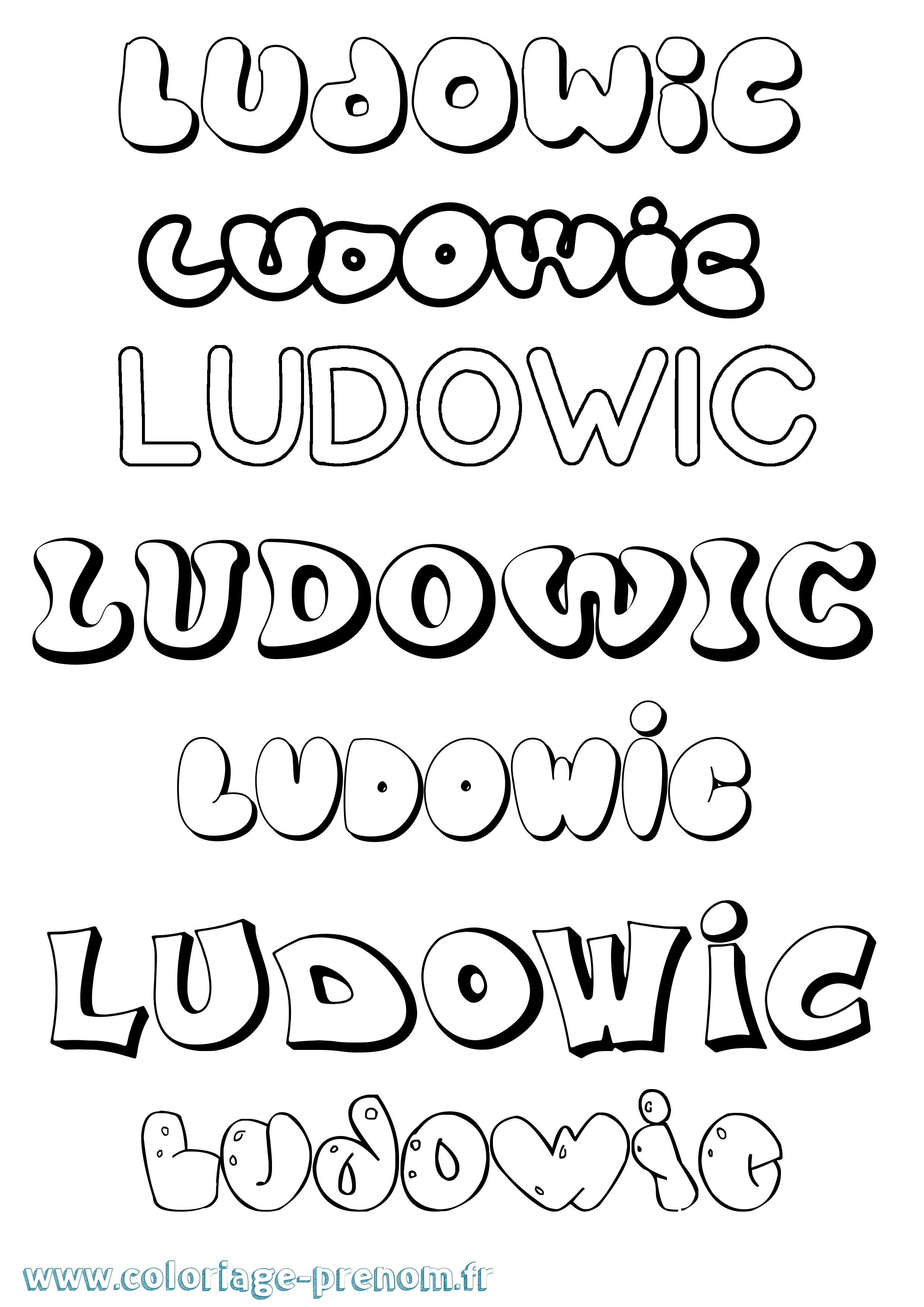 Coloriage Ludowic Bubble Coloriage prénom Ludowic Bubble