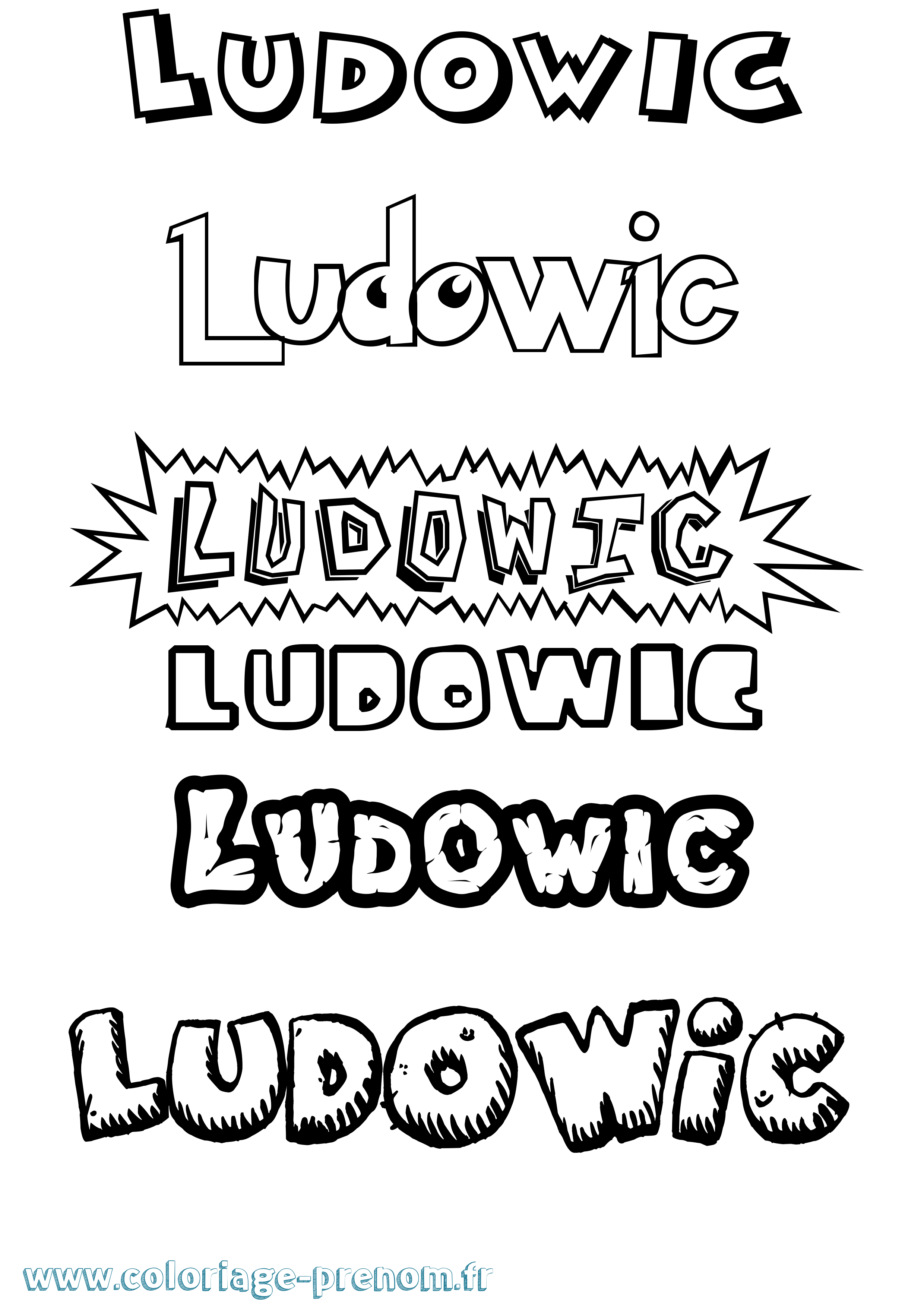 Coloriage Ludowic Dessin Animé Coloriage prénom Ludowic Dessin Animé