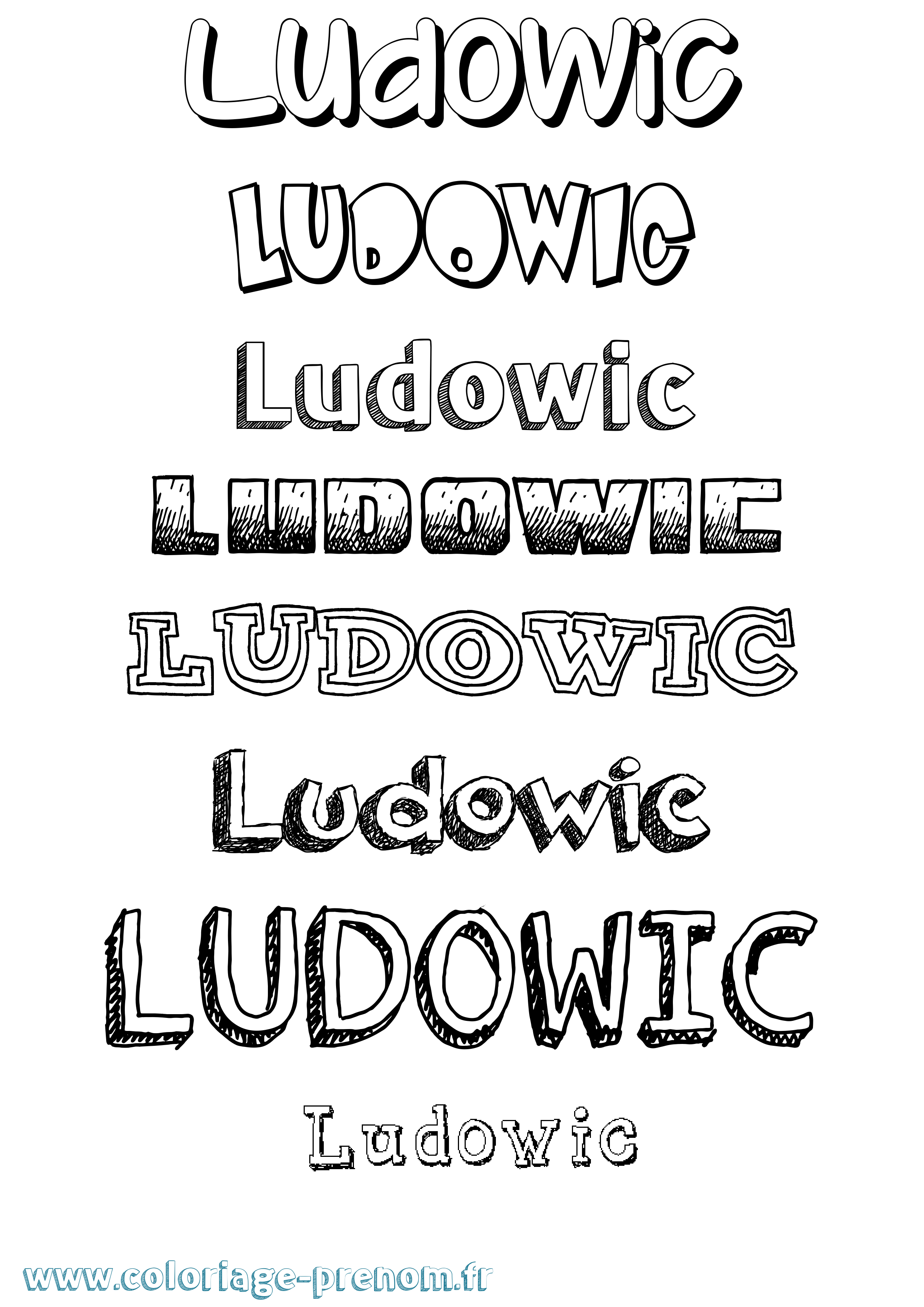 Coloriage Ludowic Dessiné Coloriage prénom Ludowic Dessiné