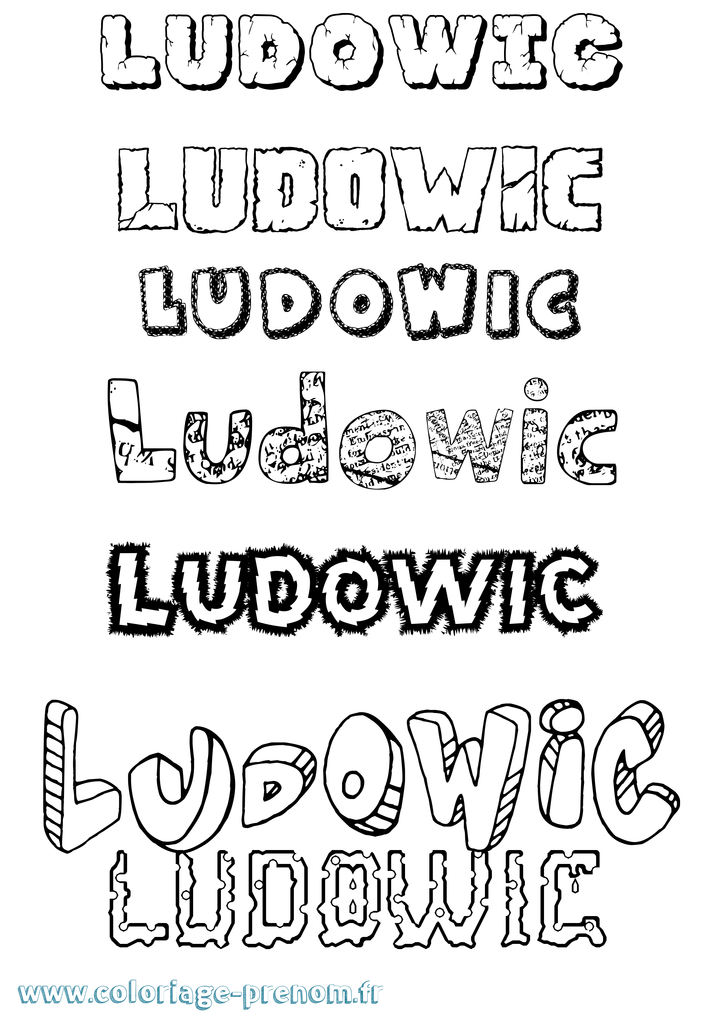 Coloriage Ludowic Destructuré Coloriage prénom Ludowic Destructuré