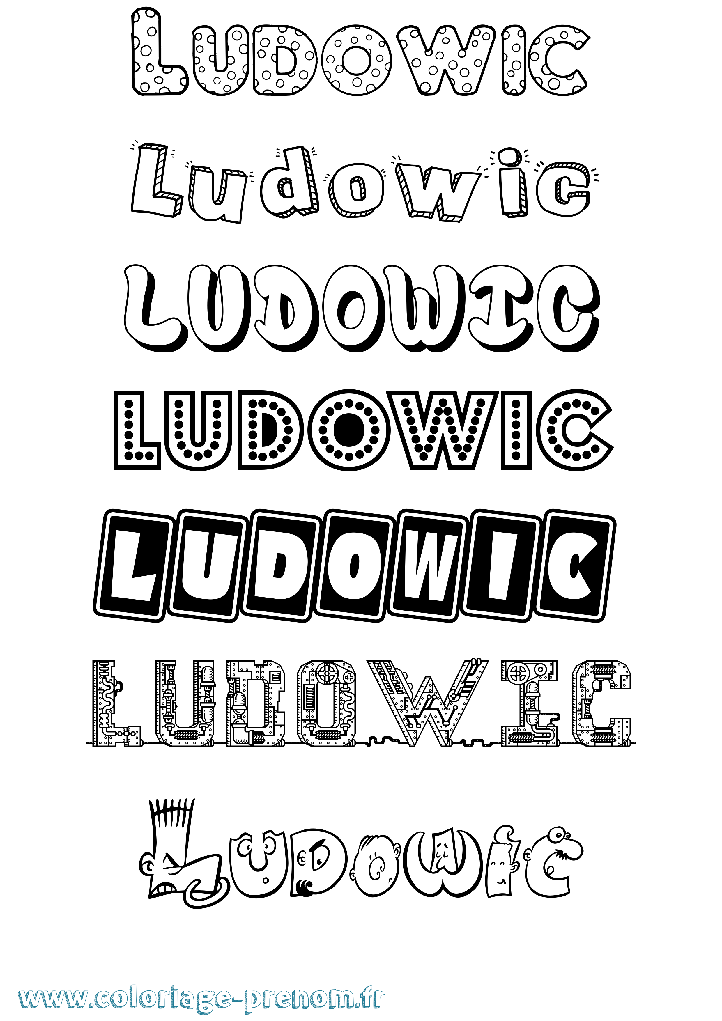 Coloriage Ludowic Fun Coloriage prénom Ludowic Fun