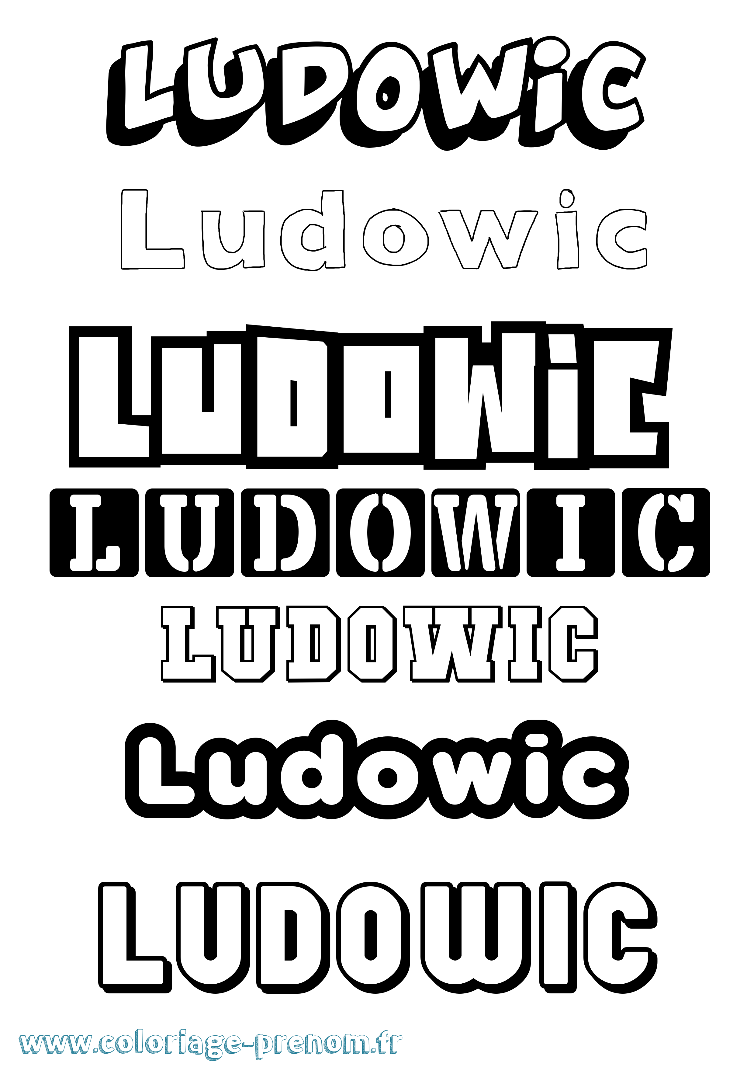 Coloriage Ludowic Simple Coloriage prénom Ludowic Simple