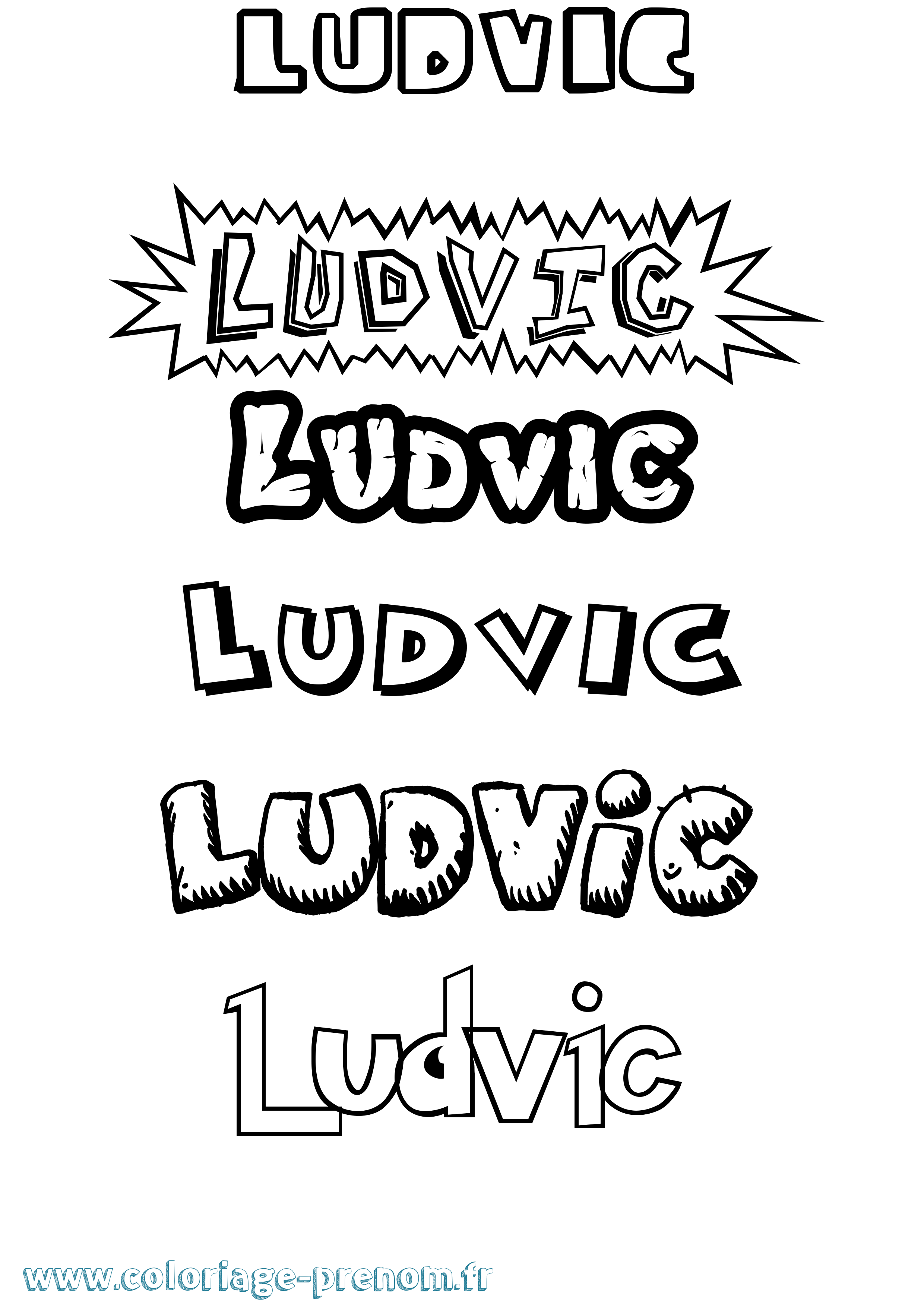 Coloriage Ludvic Dessin Animé Coloriage prénom Ludvic Dessin Animé