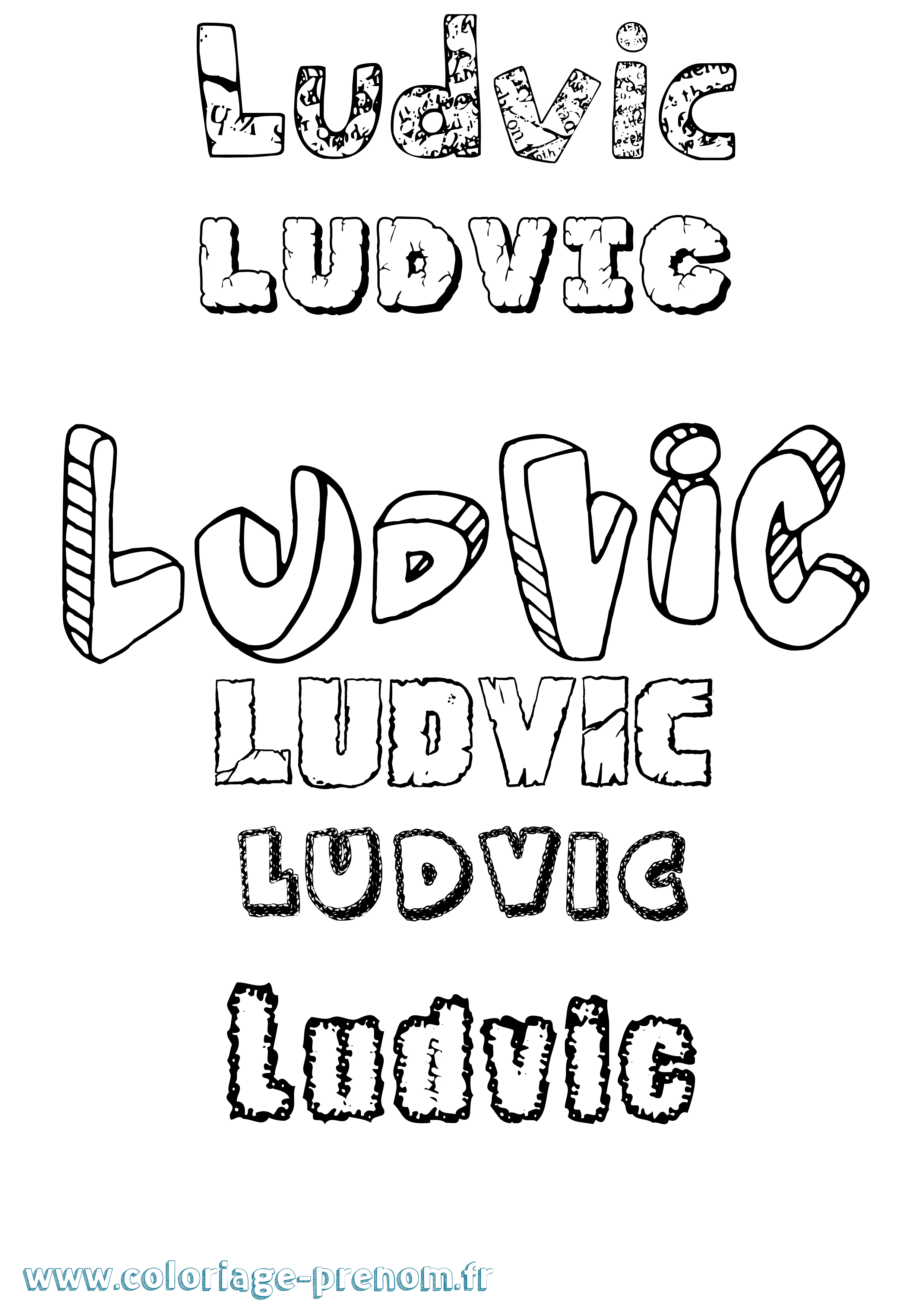 Coloriage Ludvic Destructuré Coloriage prénom Ludvic Destructuré