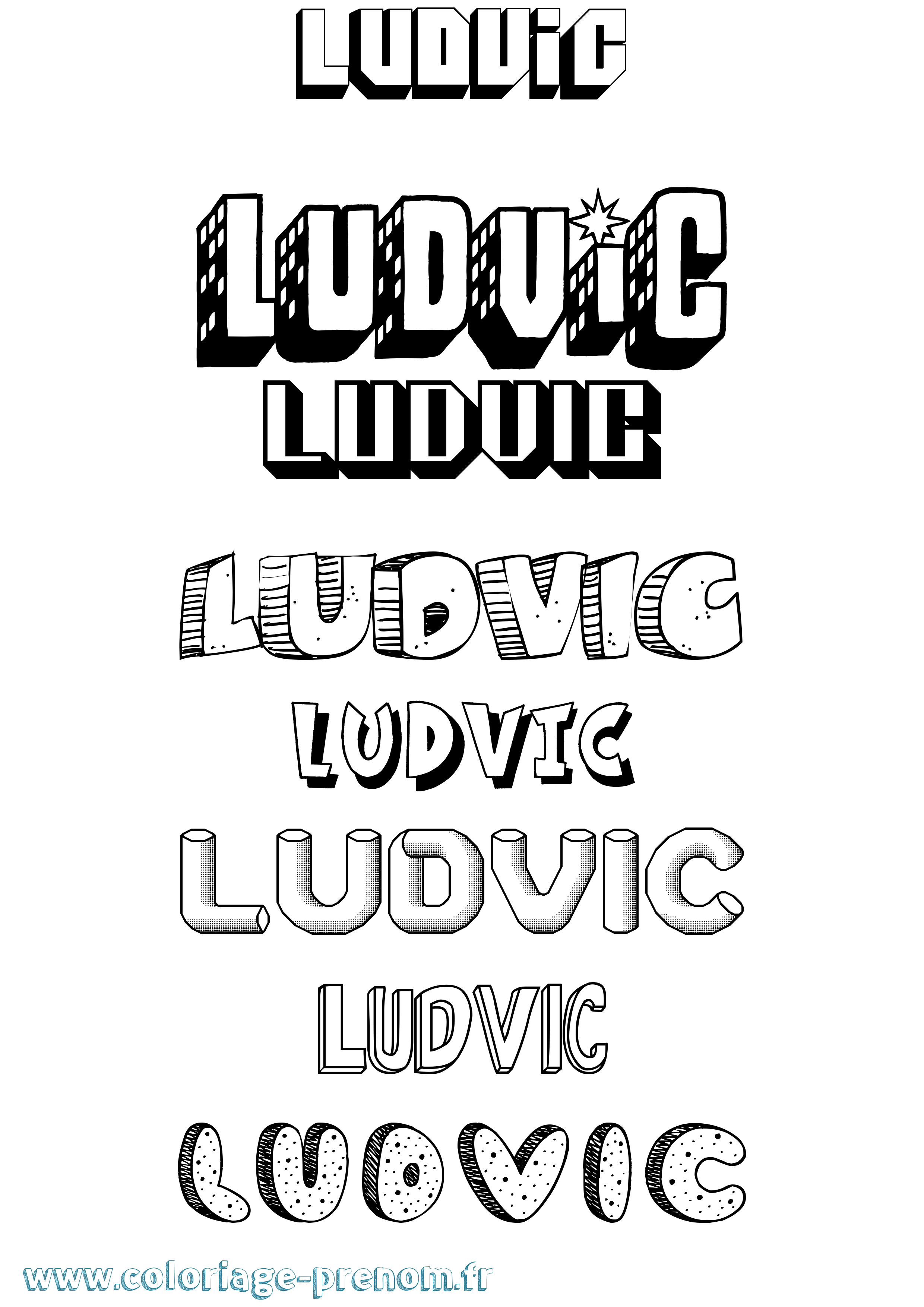 Coloriage Ludvic Effet 3D Coloriage prénom Ludvic Effet 3D