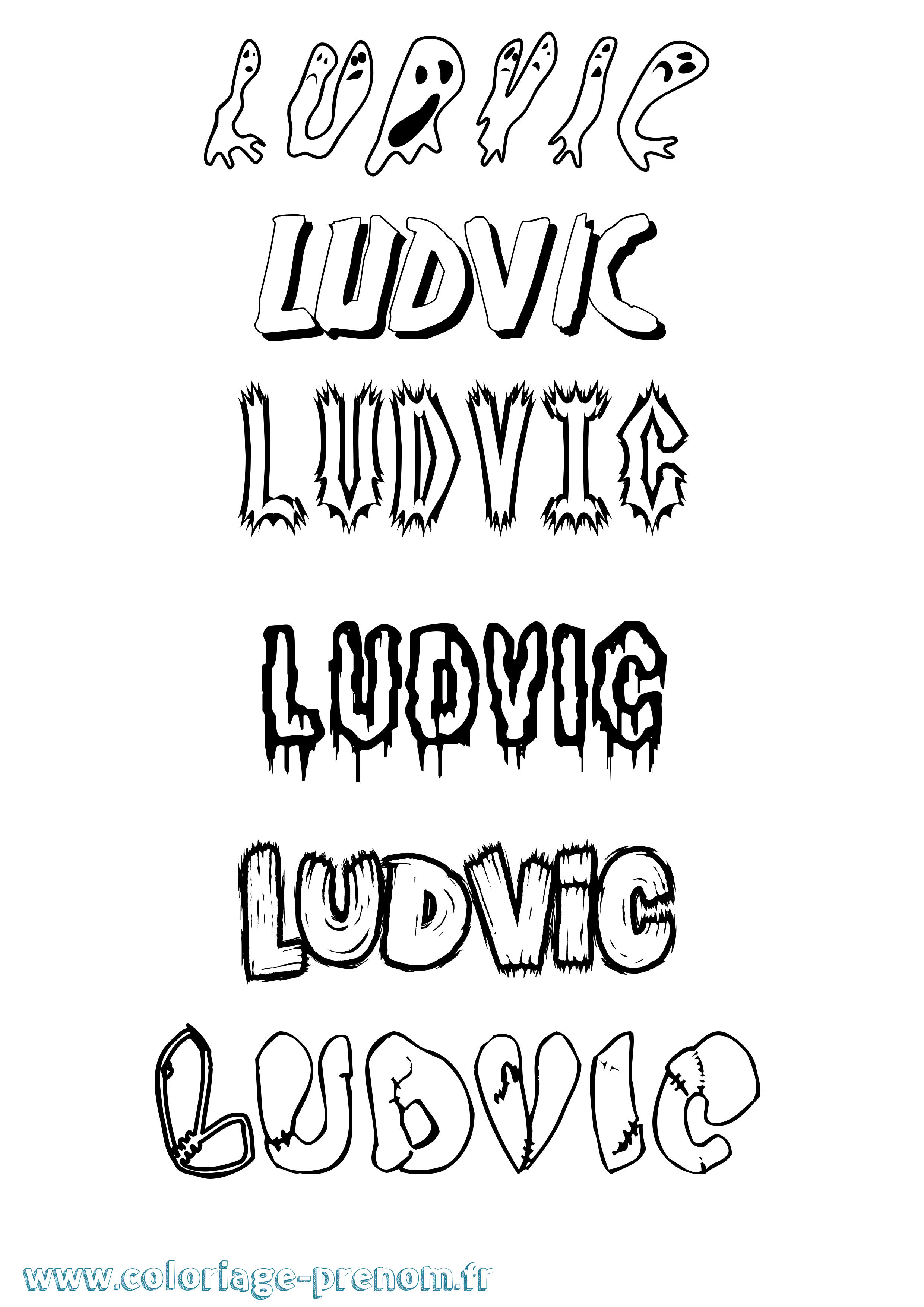 Coloriage Ludvic Frisson Coloriage prénom Ludvic Frisson