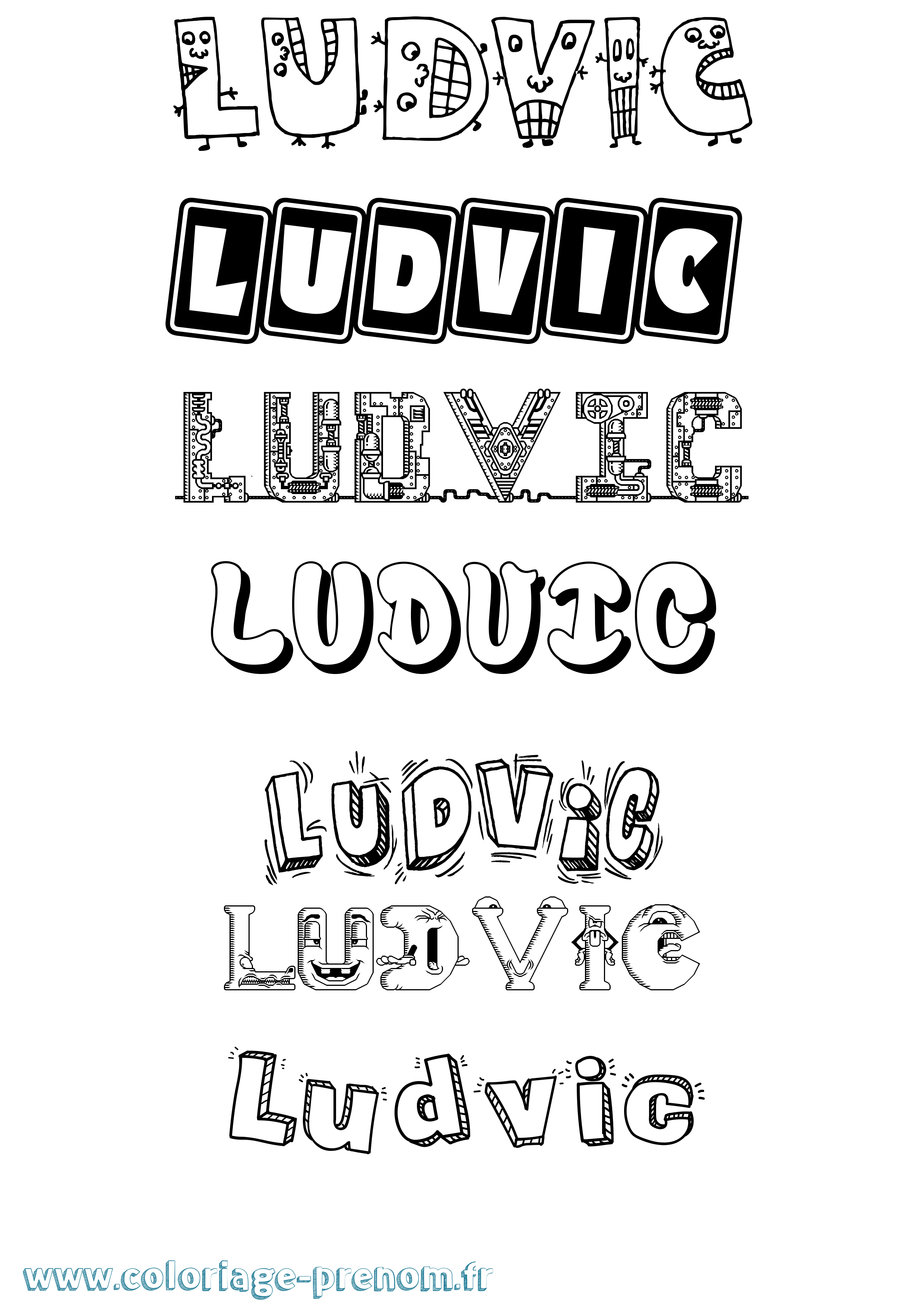 Coloriage Ludvic Fun Coloriage prénom Ludvic Fun