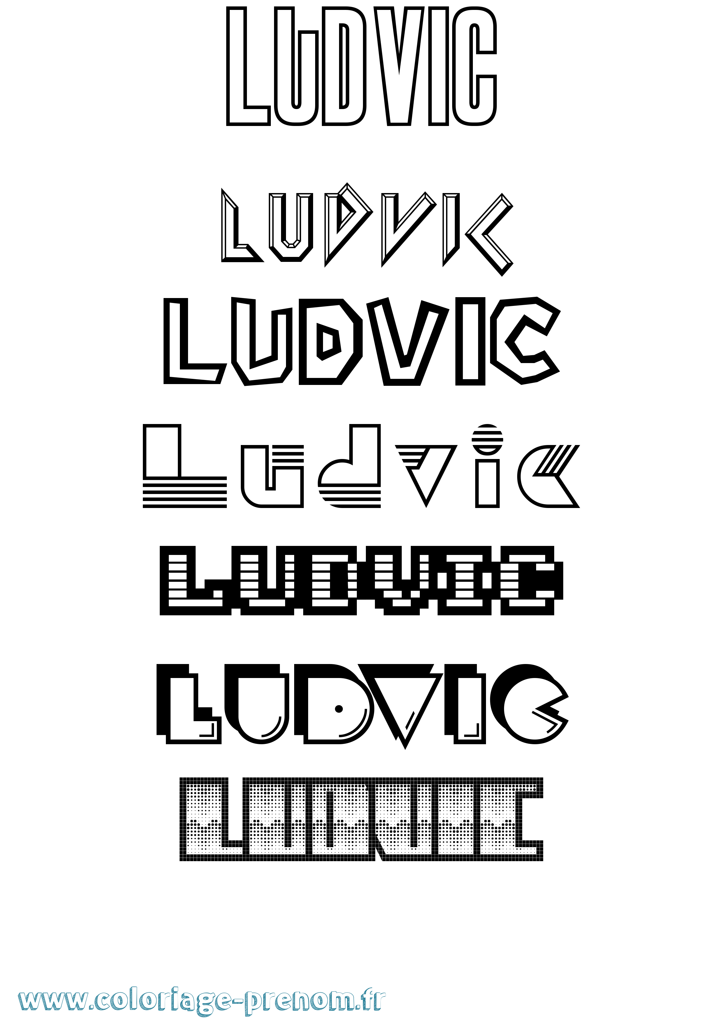 Coloriage Ludvic Jeux Vidéos Coloriage prénom Ludvic Jeux Vidéos
