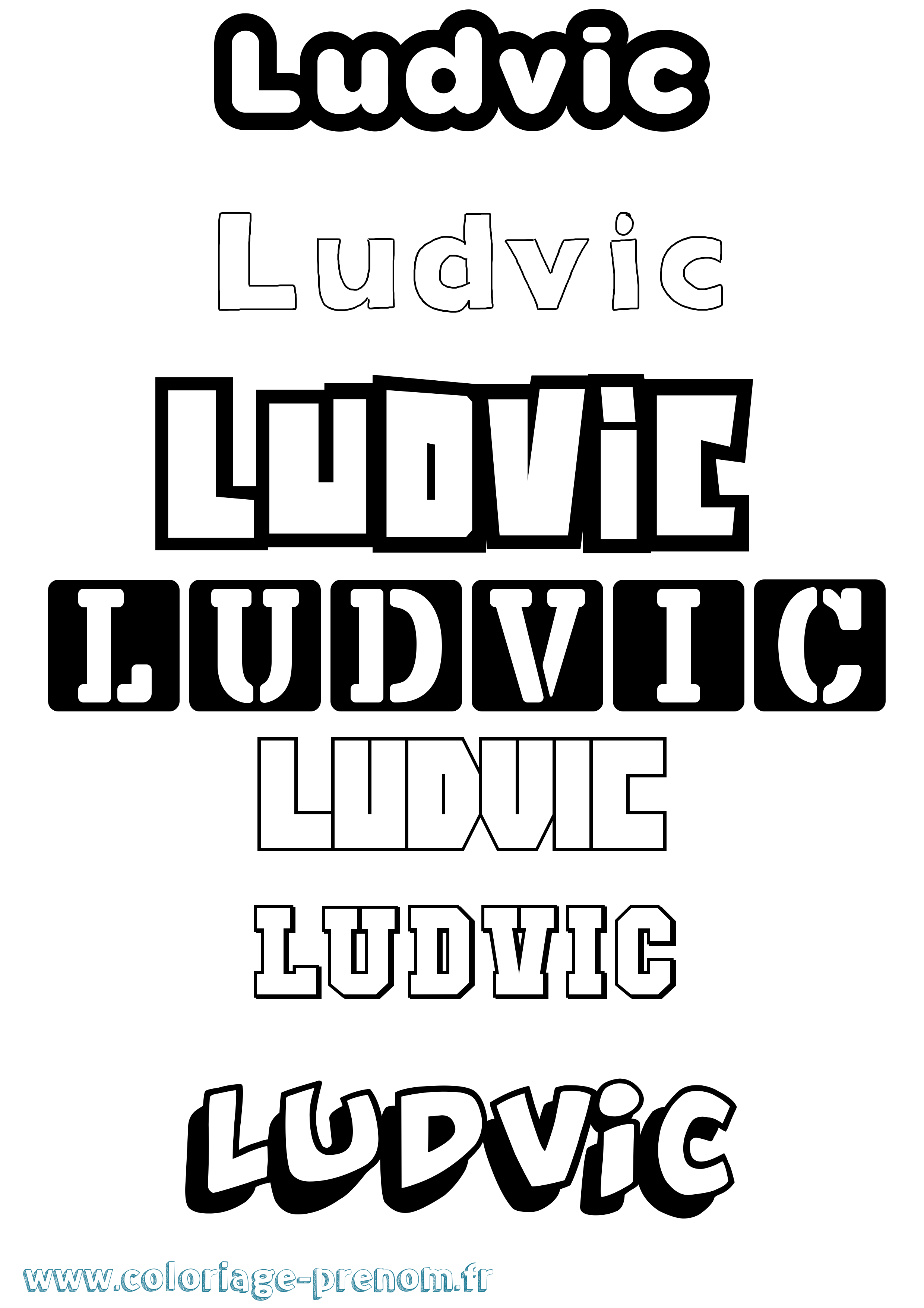 Coloriage Ludvic Simple Coloriage prénom Ludvic Simple