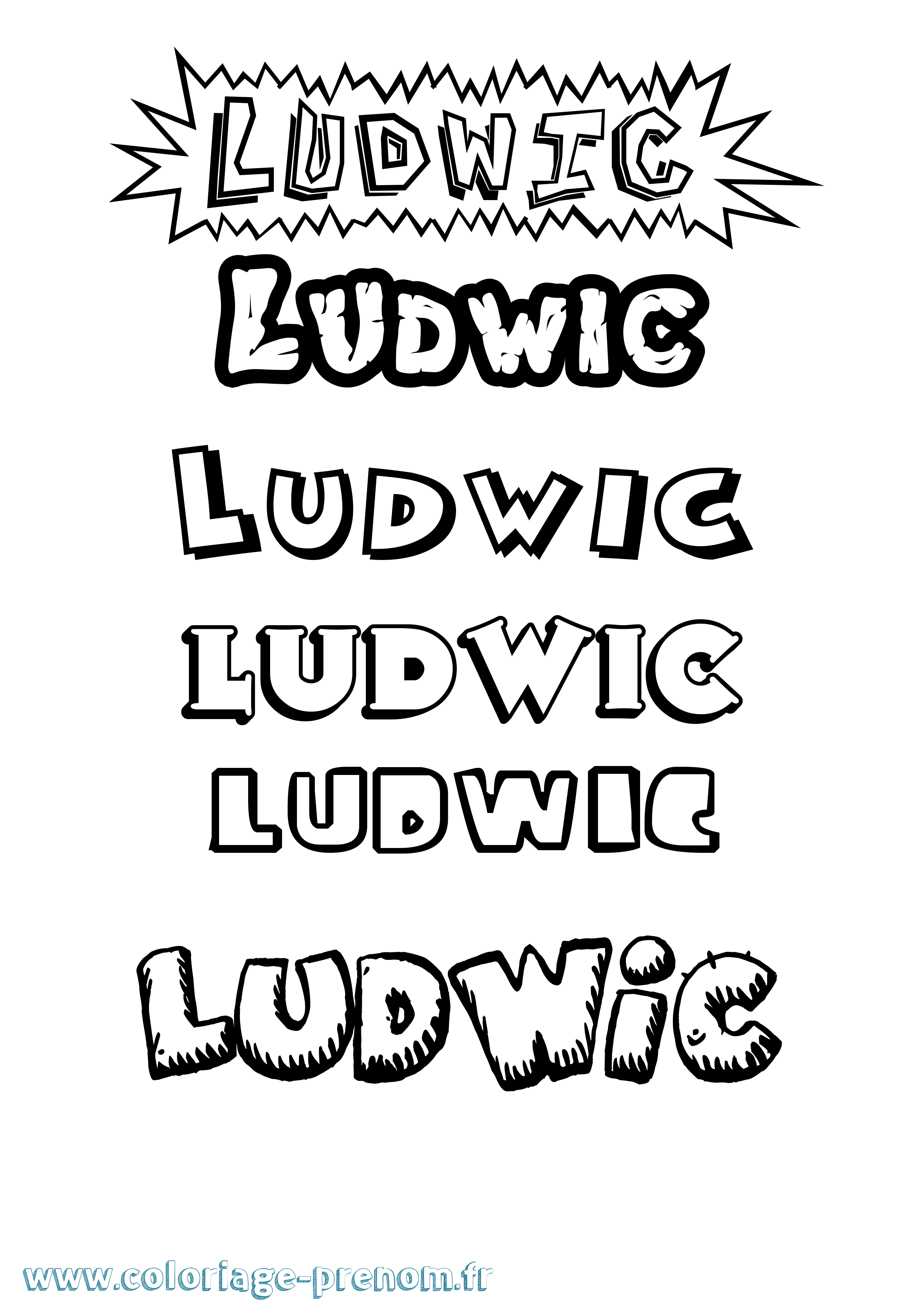 Coloriage Ludwic Dessin Animé Coloriage prénom Ludwic Dessin Animé