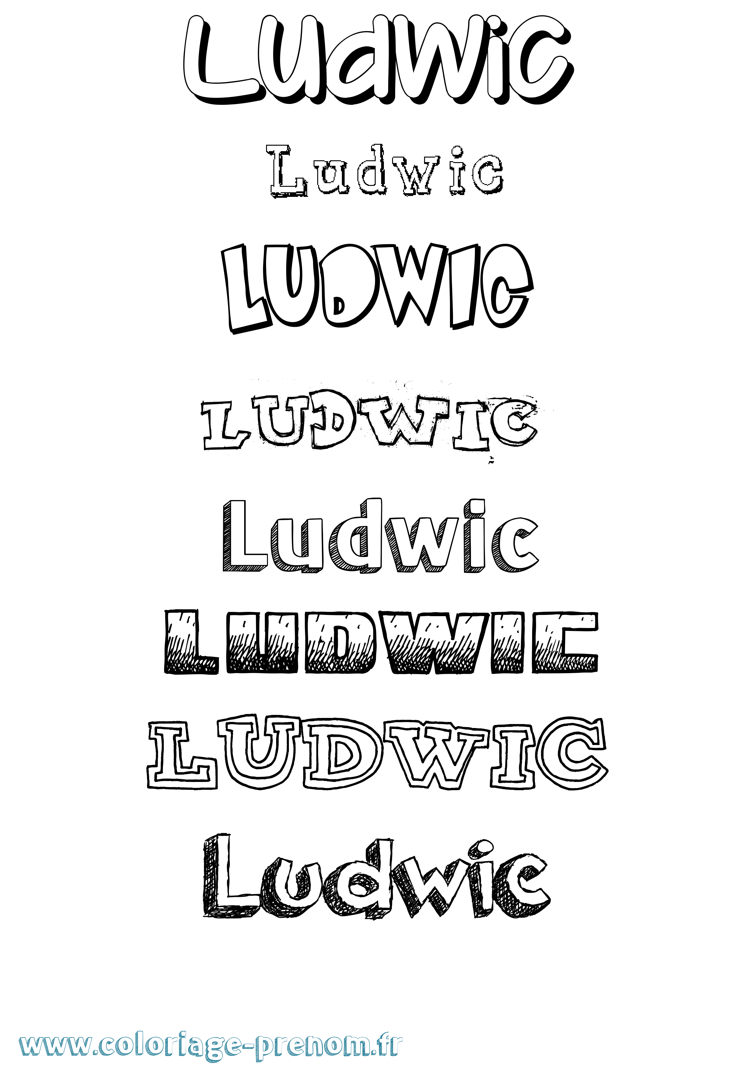 Coloriage Ludwic Dessiné Coloriage prénom Ludwic Dessiné