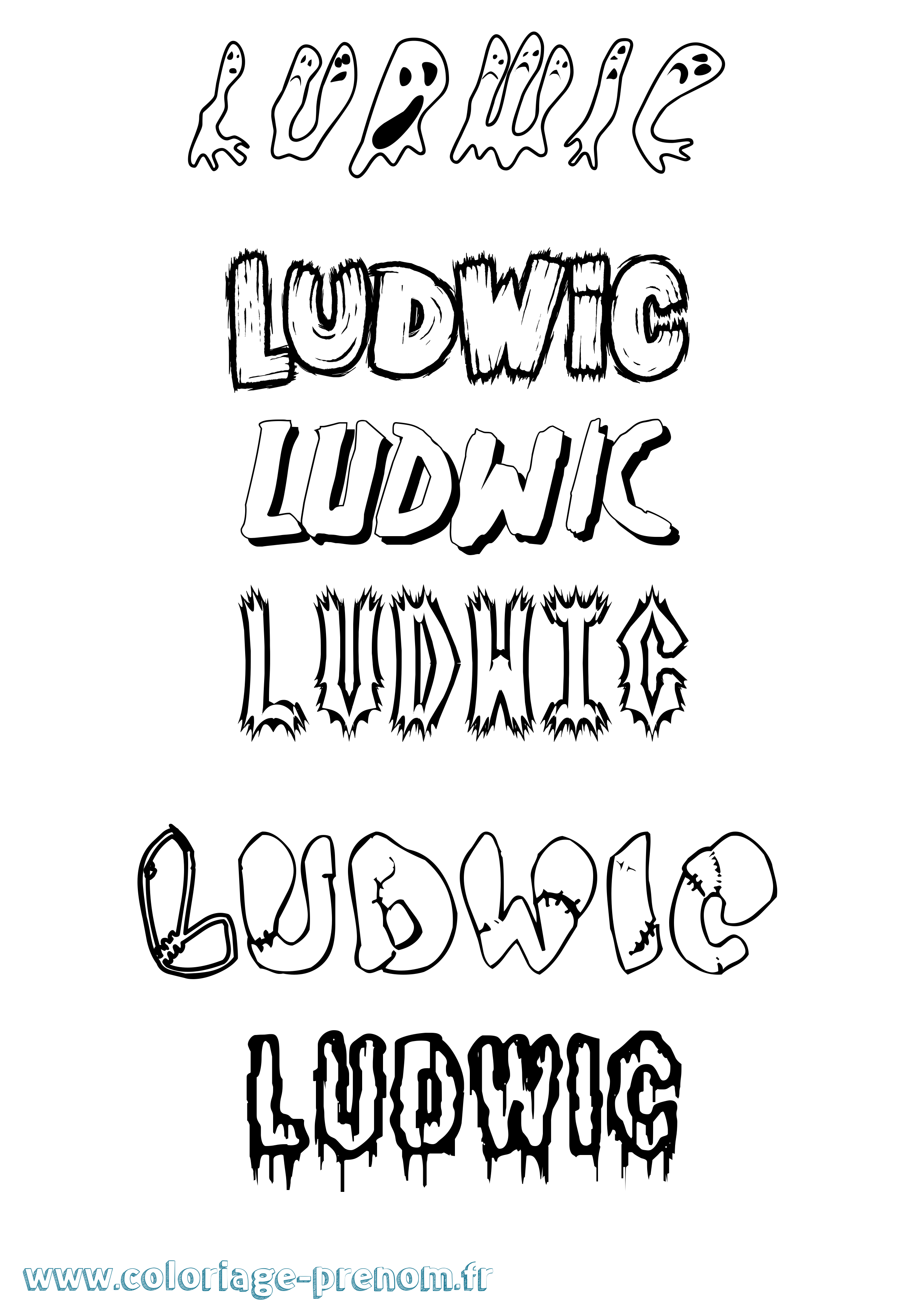 Coloriage Ludwic Frisson Coloriage prénom Ludwic Frisson