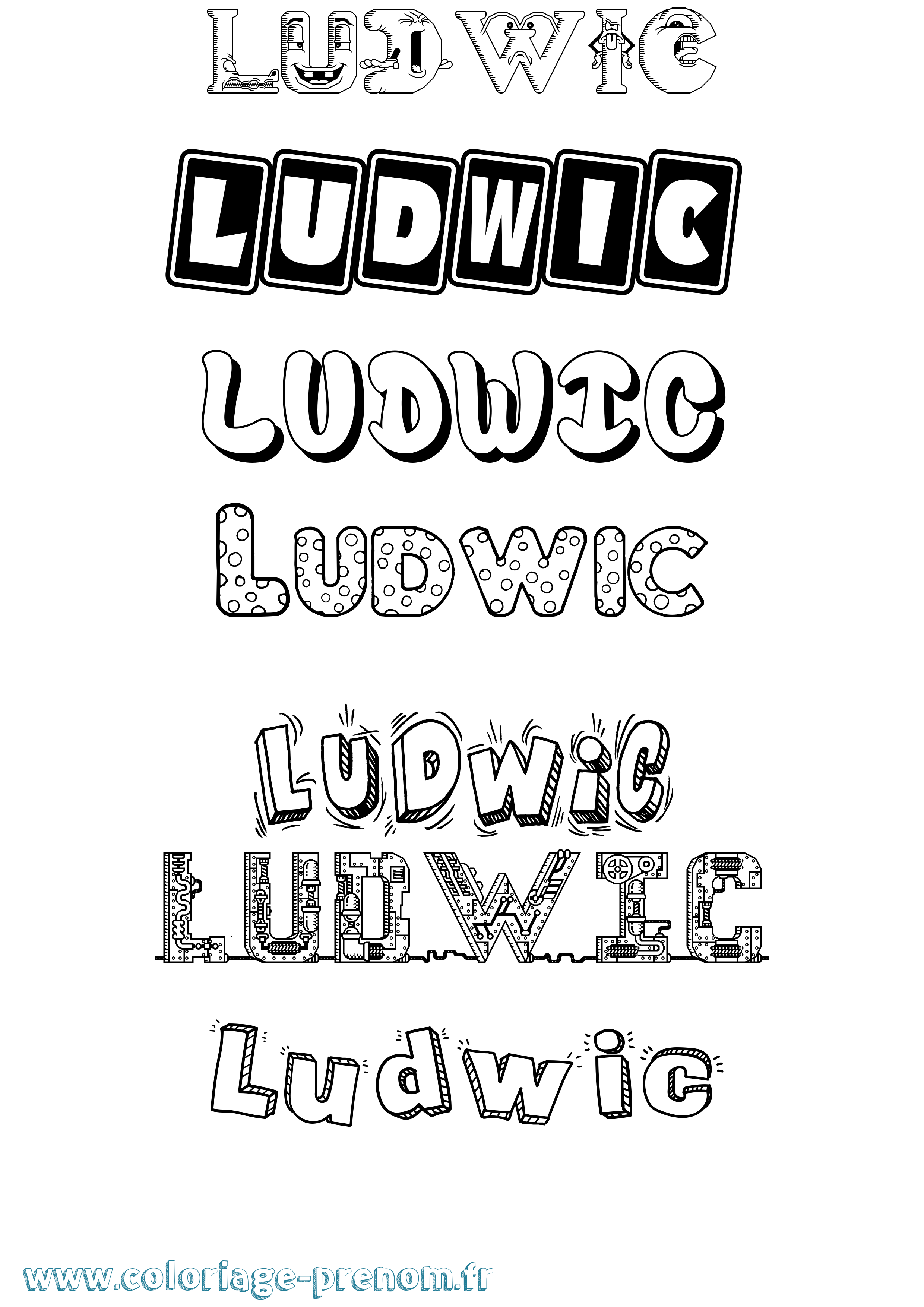 Coloriage Ludwic Fun Coloriage prénom Ludwic Fun