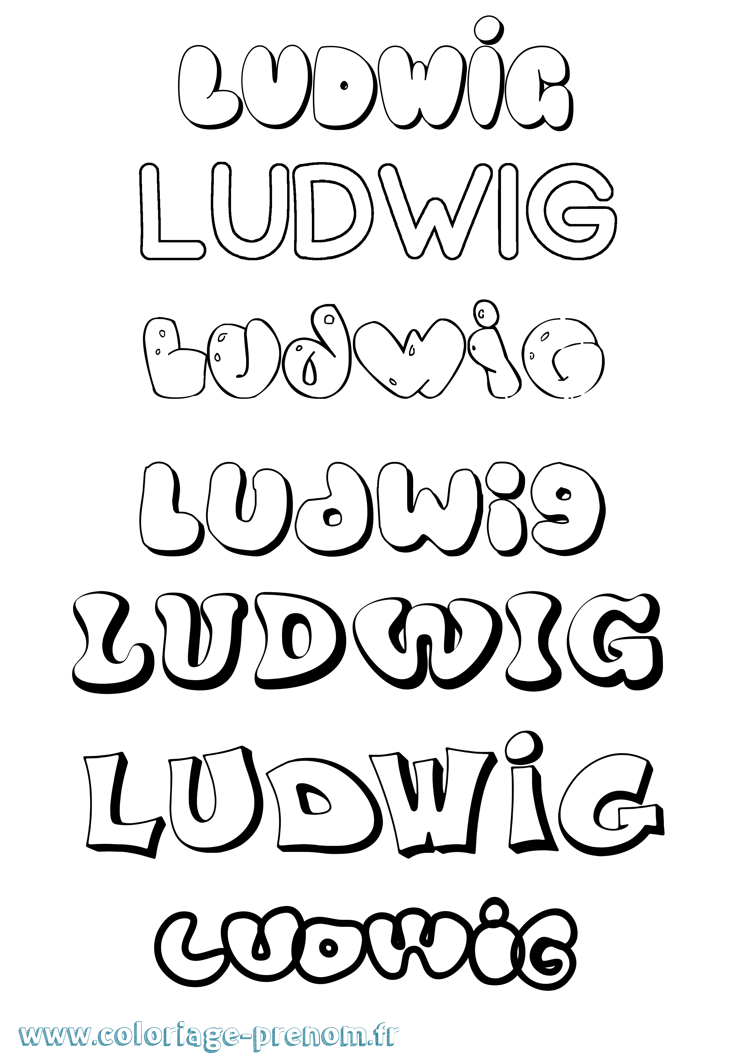 Coloriage Ludwig Bubble Coloriage prénom Ludwig Bubble