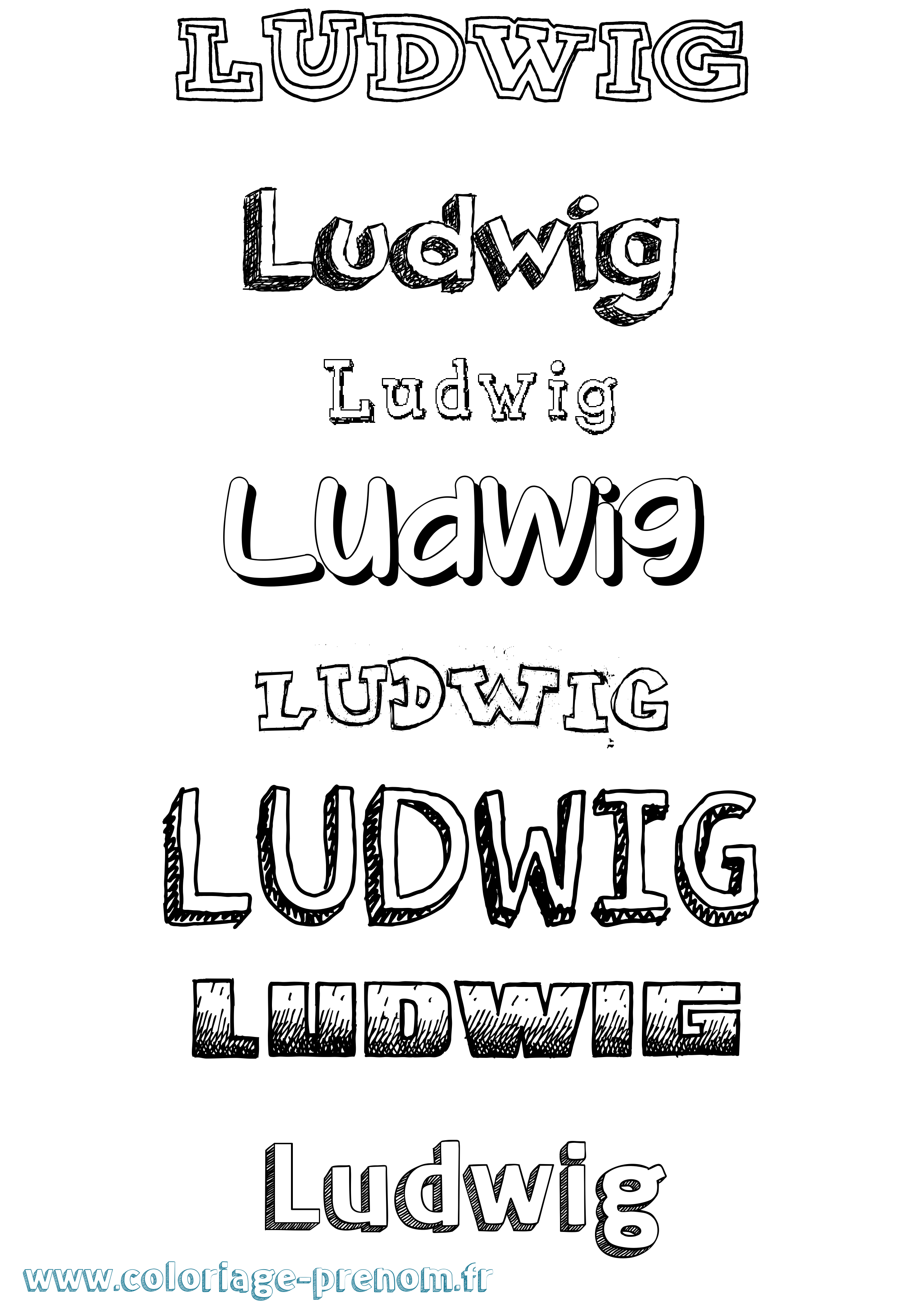 Coloriage Ludwig Dessiné Coloriage prénom Ludwig Dessiné