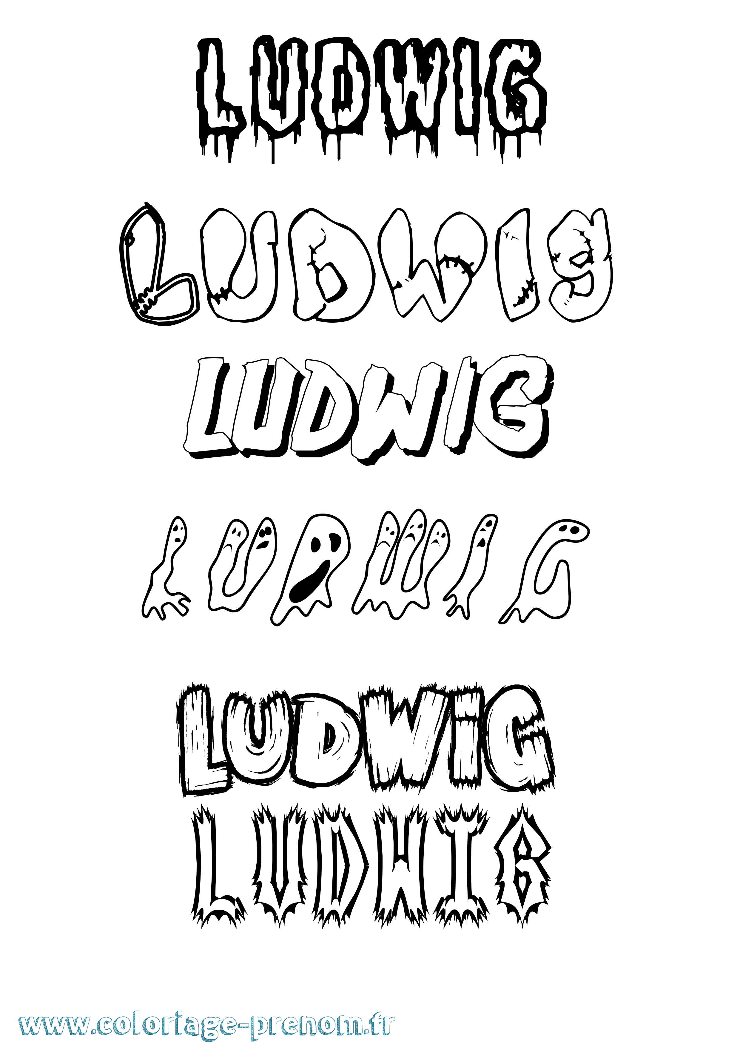 Coloriage Ludwig Frisson Coloriage prénom Ludwig Frisson
