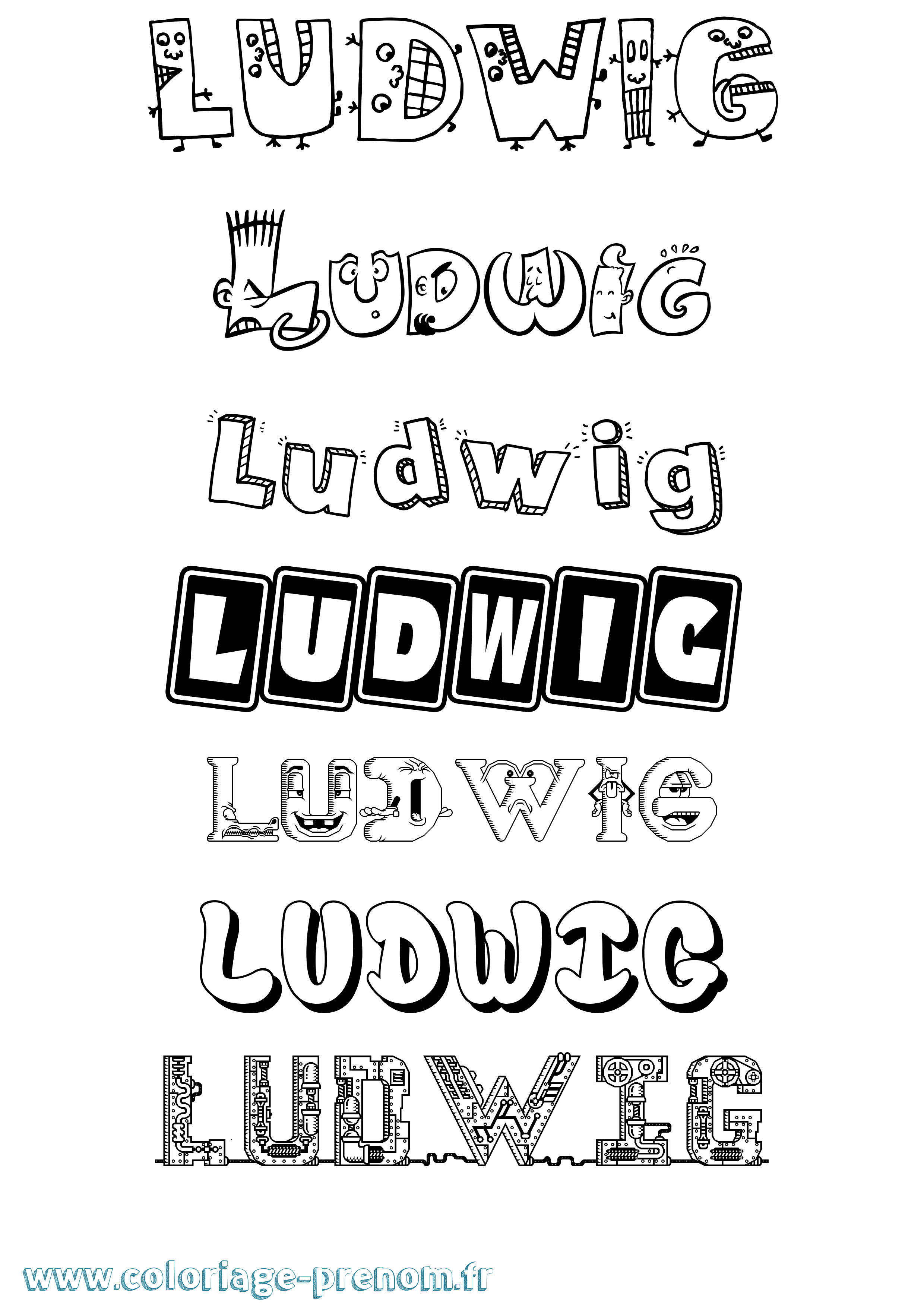 Coloriage Ludwig Fun Coloriage prénom Ludwig Fun