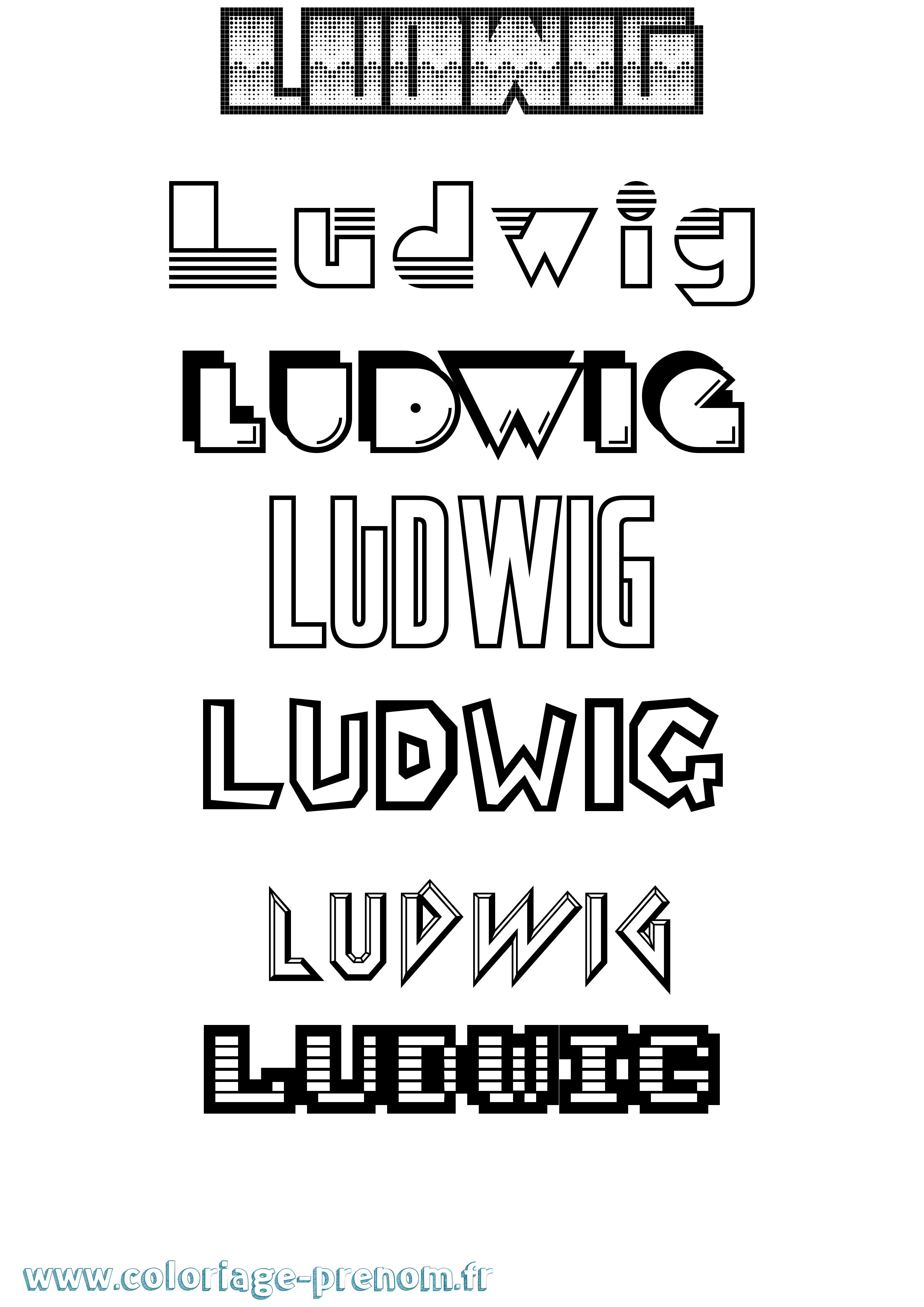 Coloriage Ludwig Jeux Vidéos Coloriage prénom Ludwig Jeux Vidéos