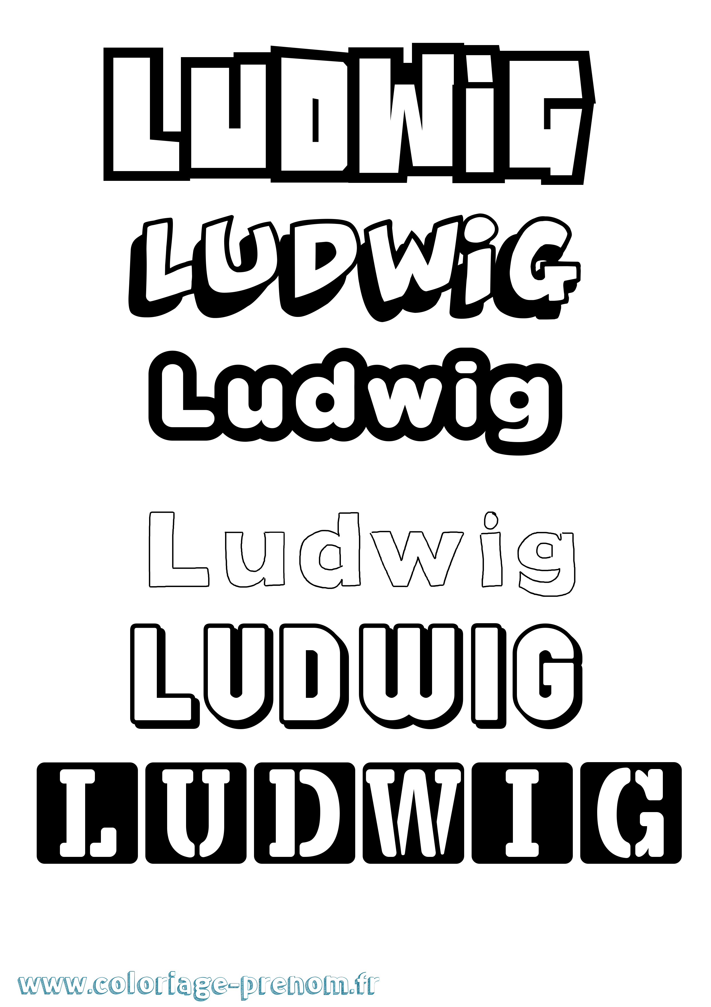 Coloriage Ludwig Simple Coloriage prénom Ludwig Simple