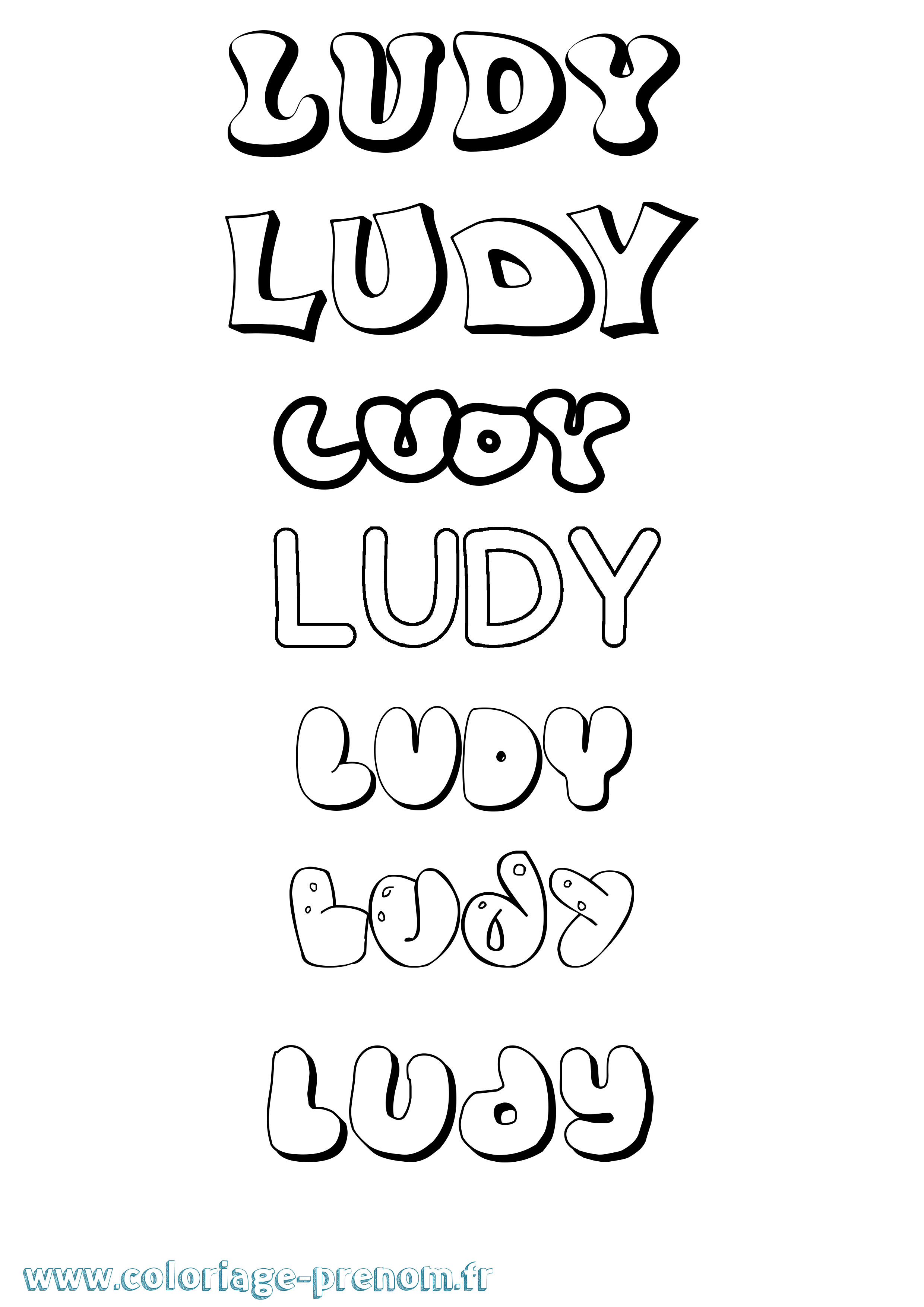 Coloriage Ludy Bubble Coloriage prénom Ludy Bubble