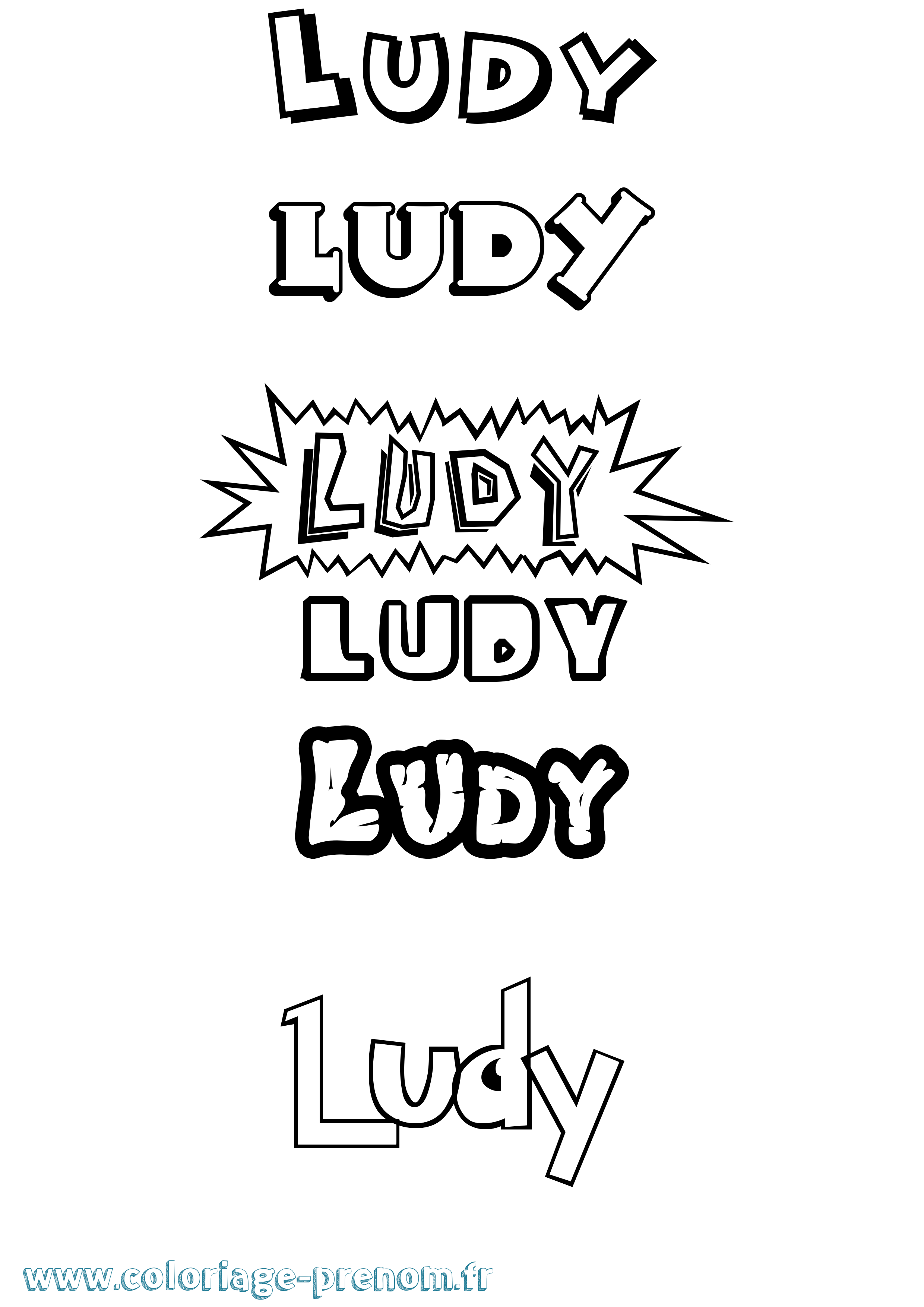 Coloriage Ludy Dessin Animé Coloriage prénom Ludy Dessin Animé