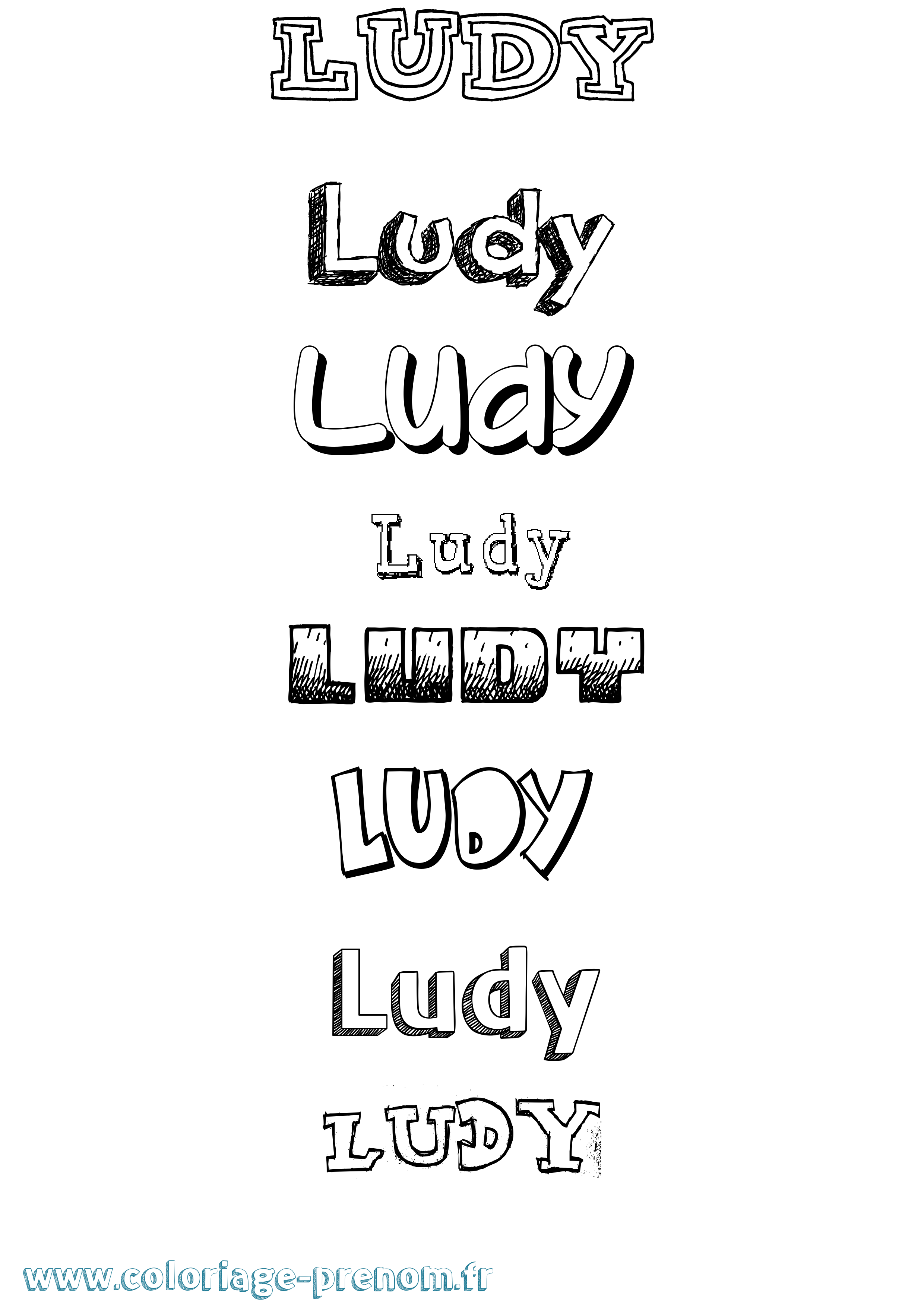 Coloriage Ludy Dessiné Coloriage prénom Ludy Dessiné
