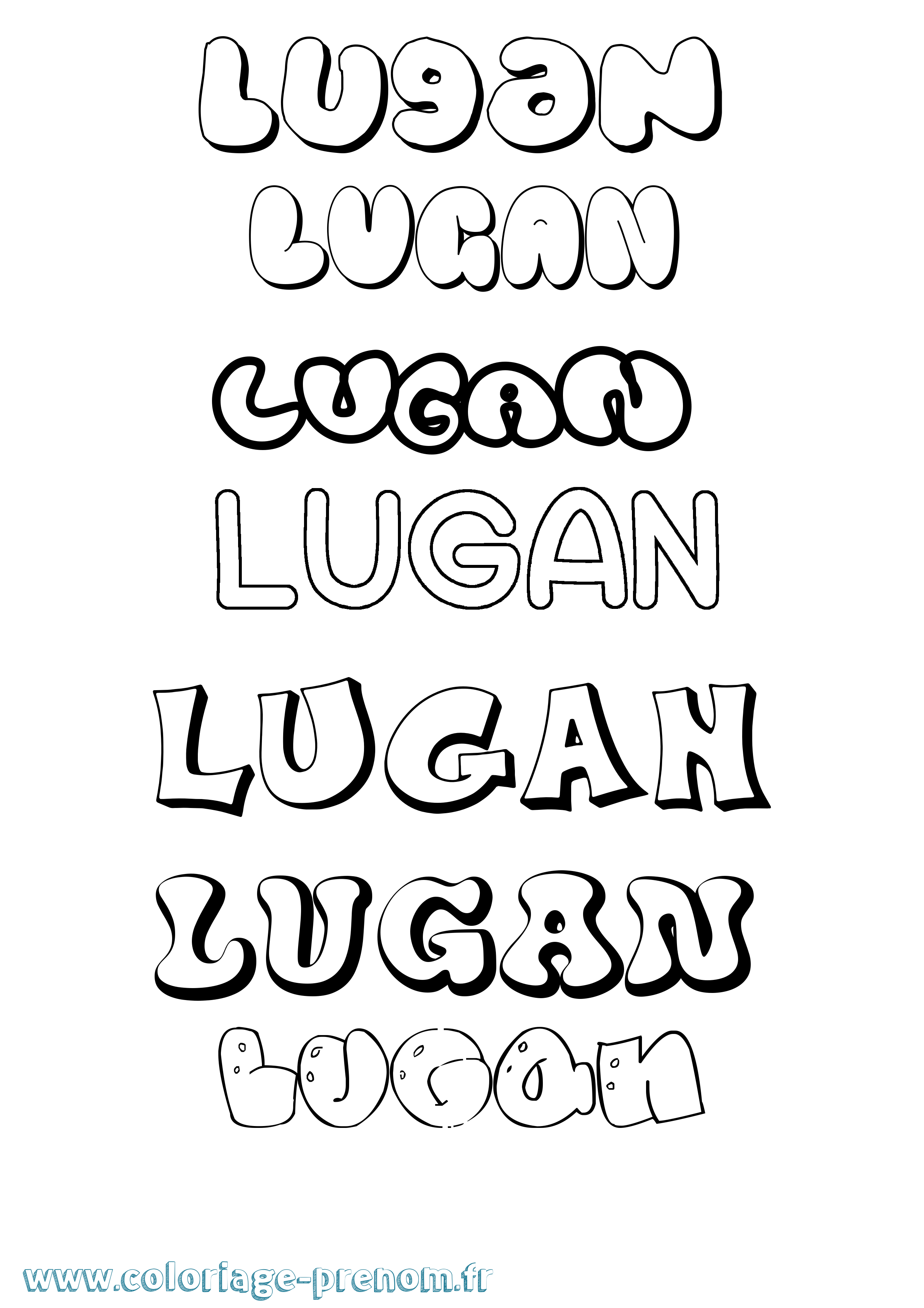 Coloriage Lugan Bubble Coloriage prénom Lugan Bubble