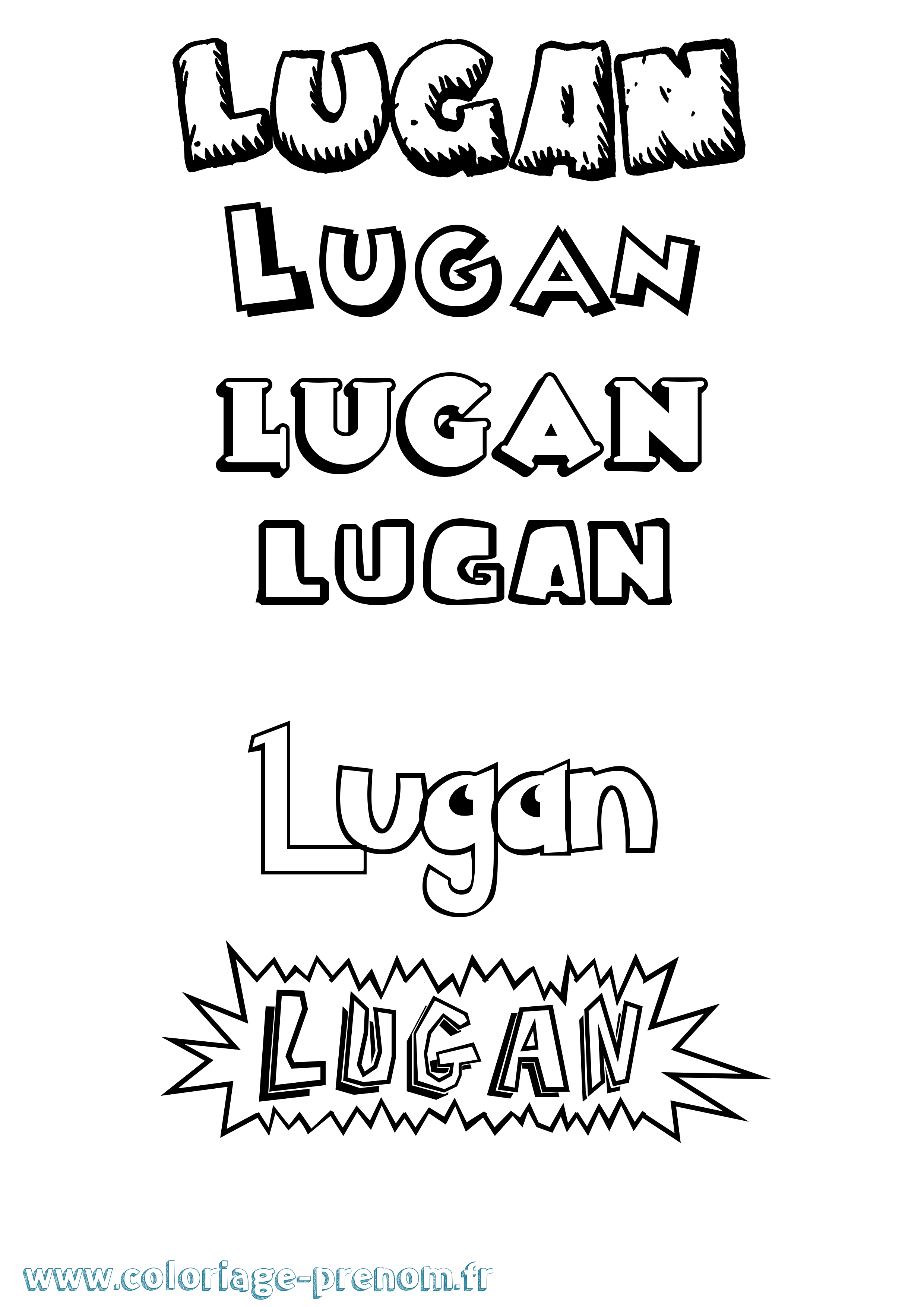 Coloriage Lugan Dessin Animé Coloriage prénom Lugan Dessin Animé