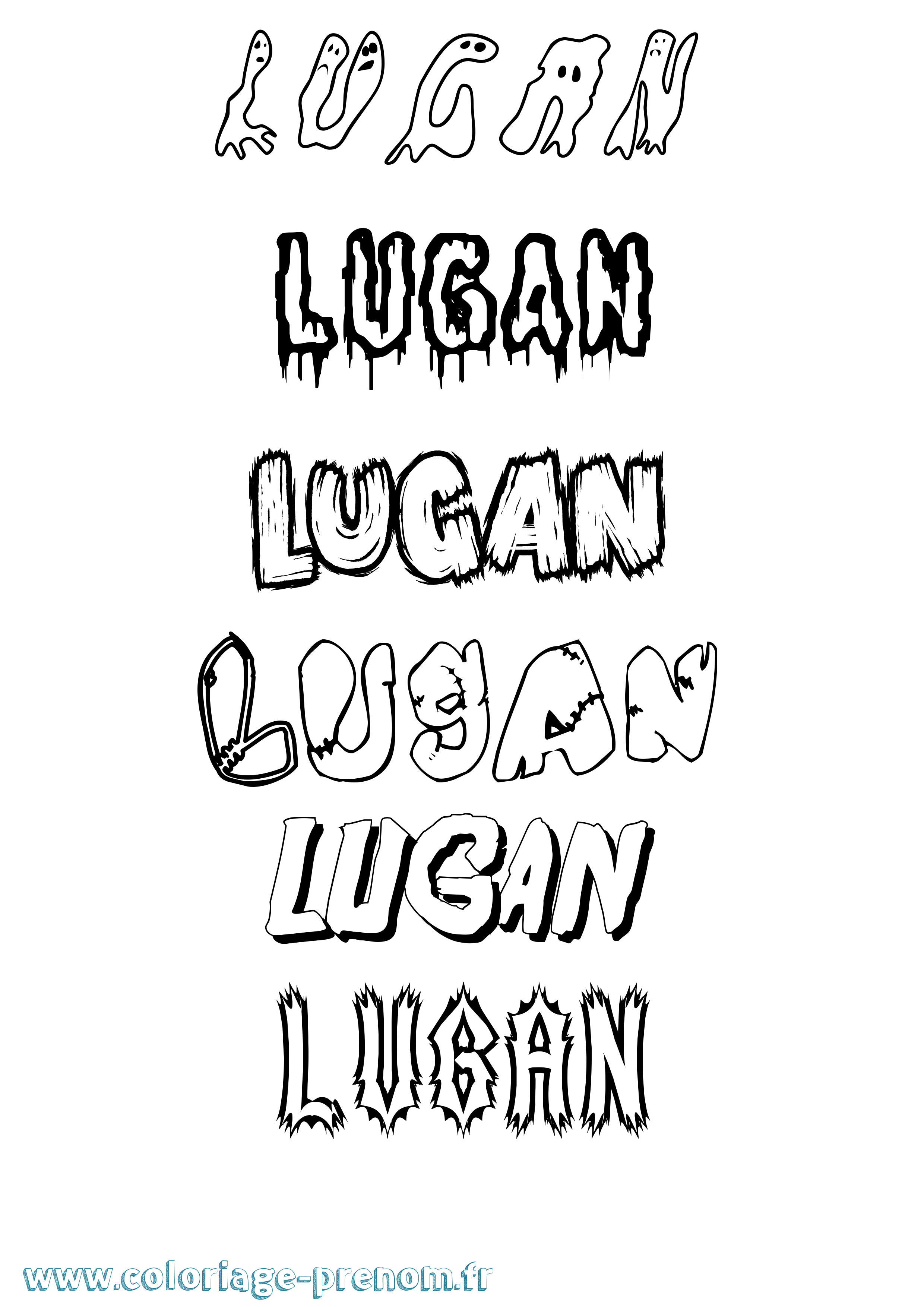 Coloriage Lugan Frisson Coloriage prénom Lugan Frisson